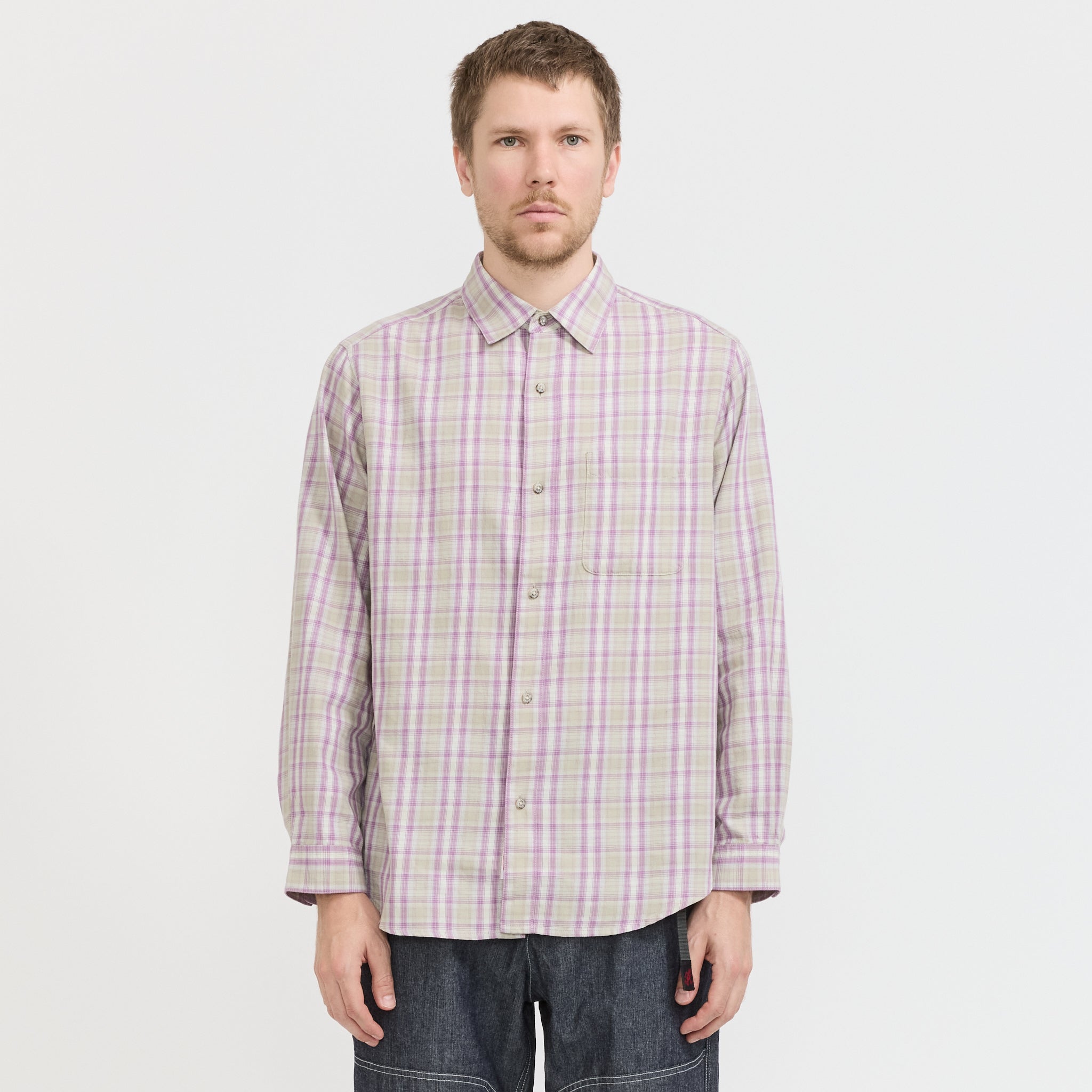 Gramicci | Checkered Ombre Shirt Purple | Maplestore