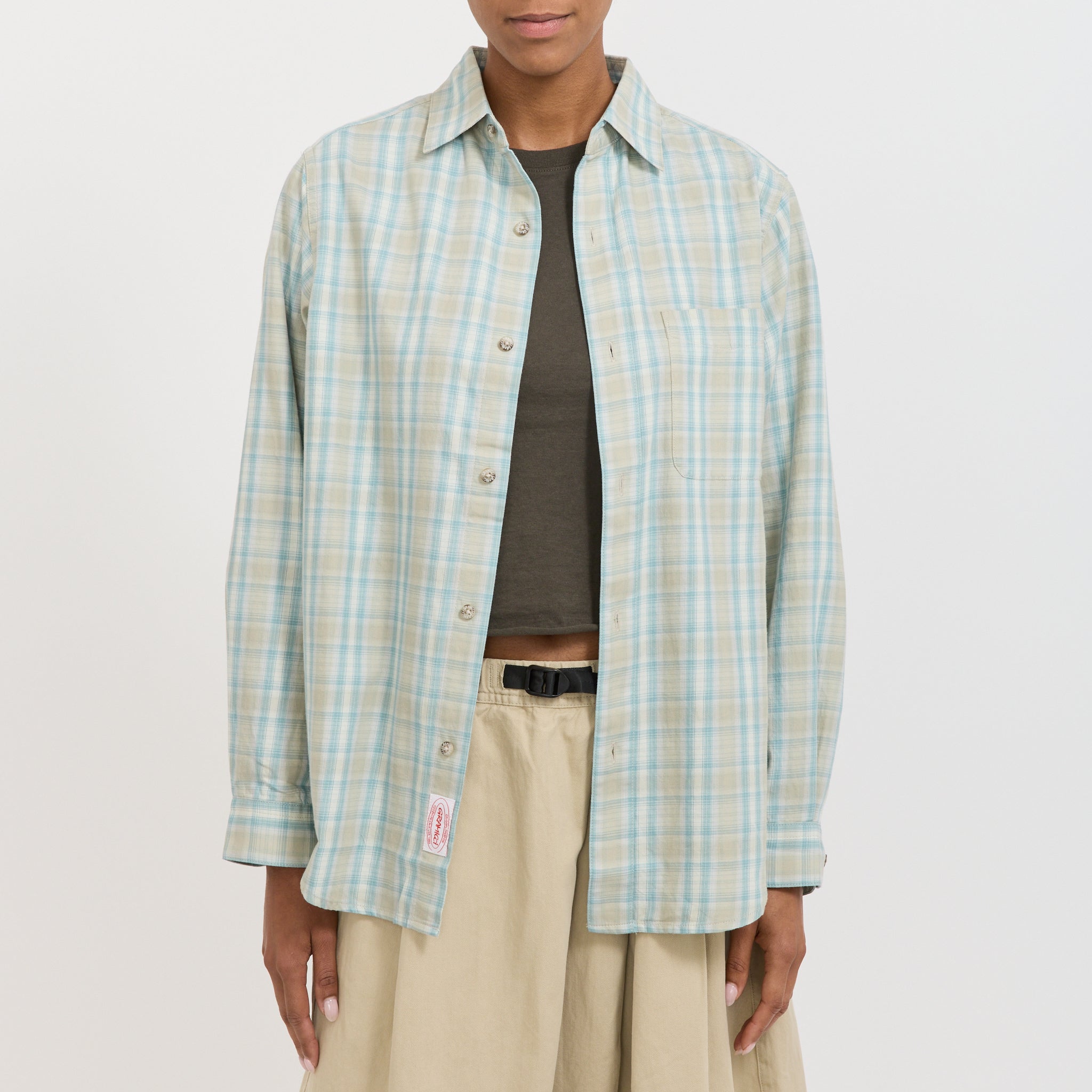 Gramicci | Checkered Ombre Shirt Blue | Maplestore