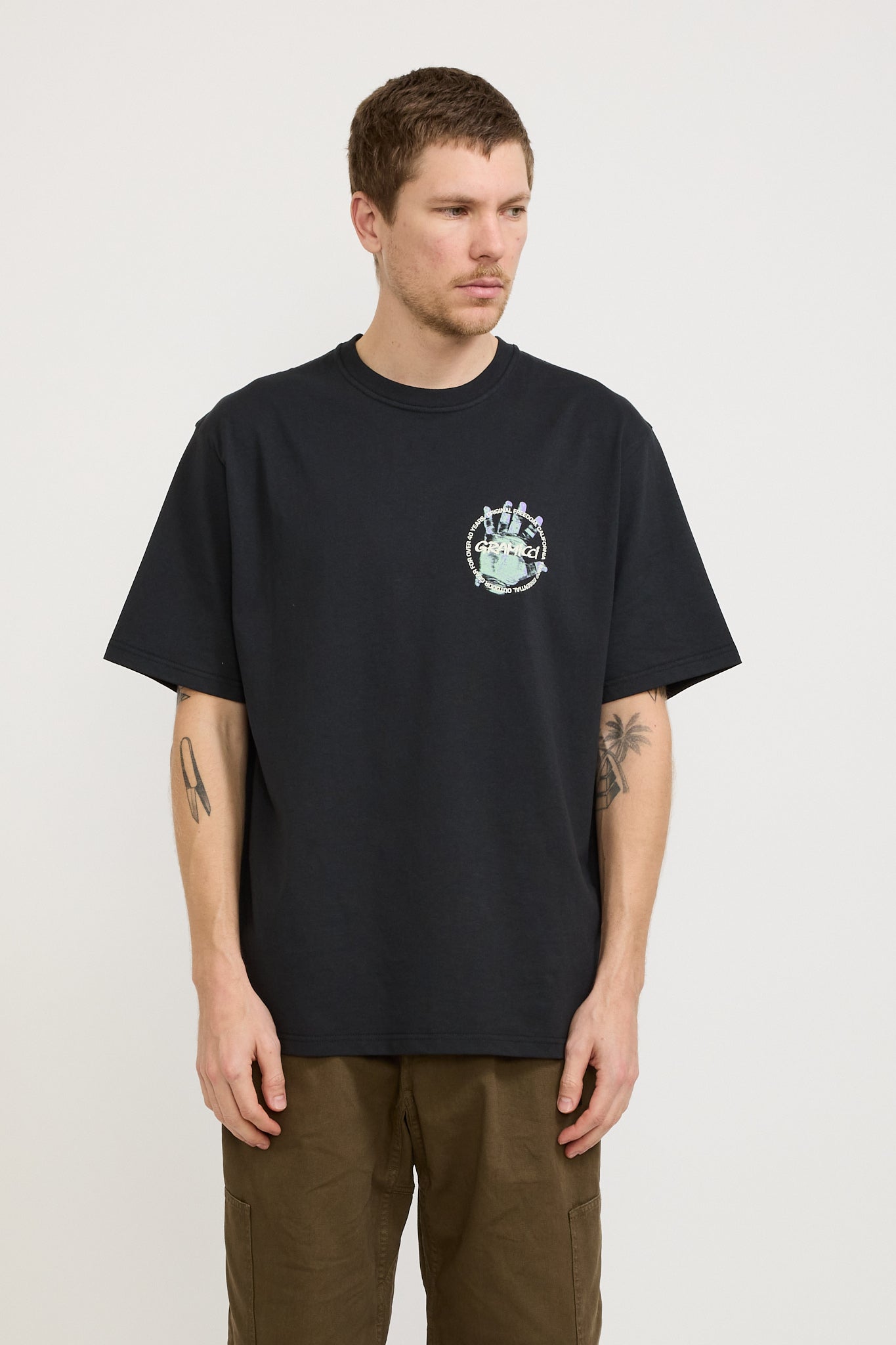 Gramicci | Climber's Hand Tee Vintage Black | Maplestore