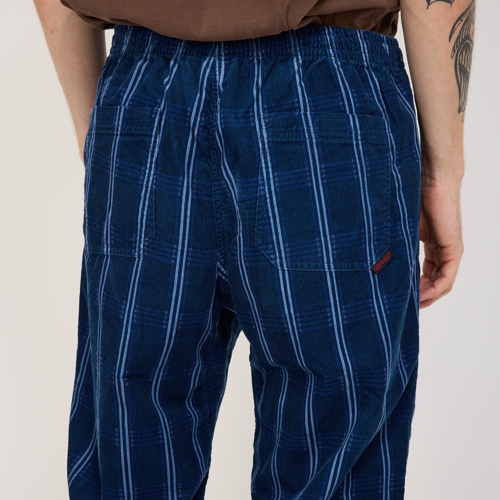Gramicci | Corduroy Swell Pant Navy Check | Maplestore