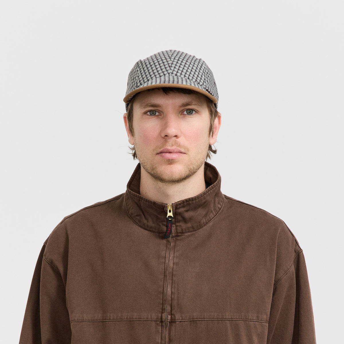 Dobby Plaid Long Bill Cap Stone