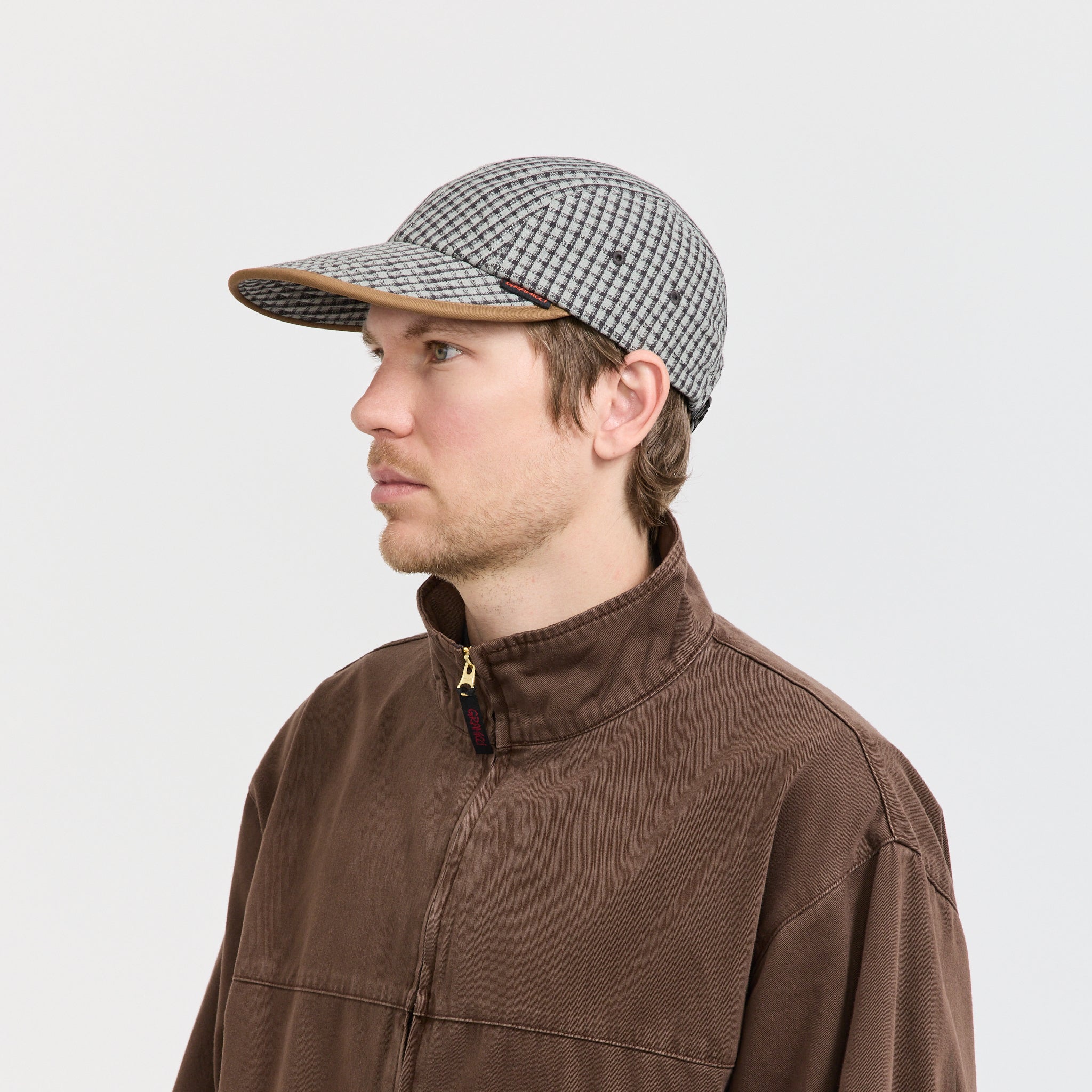 Dobby Plaid Long Bill Cap Stone