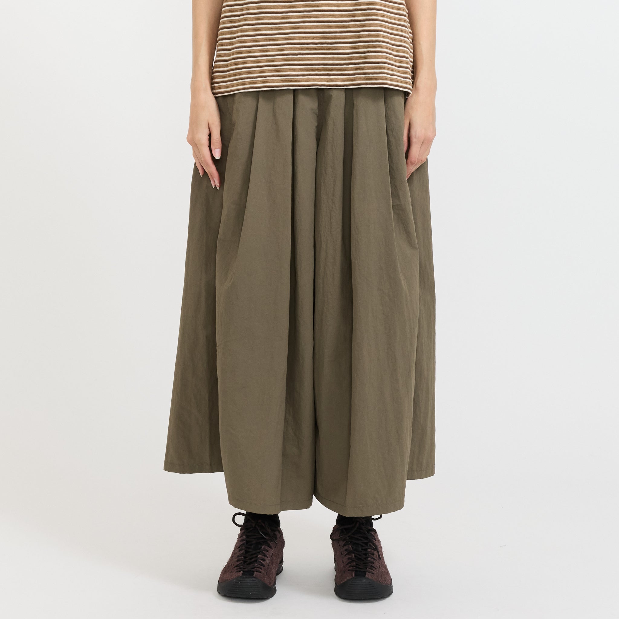 Nylon Flare Pant Burnt Olive