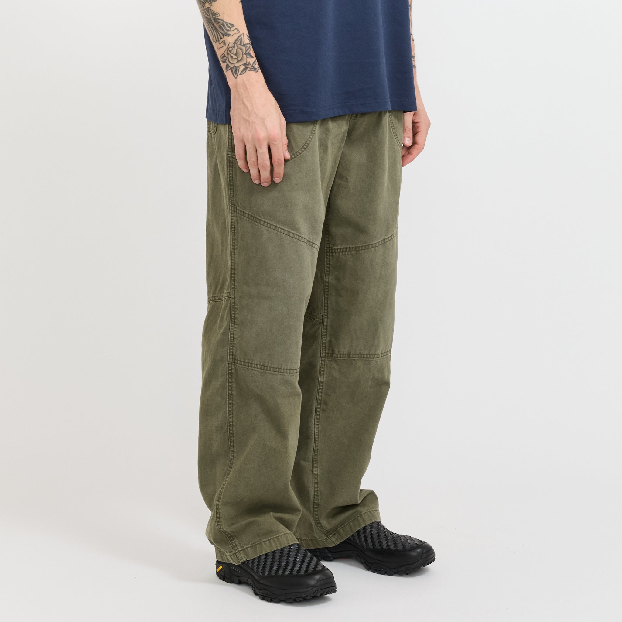 Hemp Canvas Double Knee Pant Burnt Olive Pigment