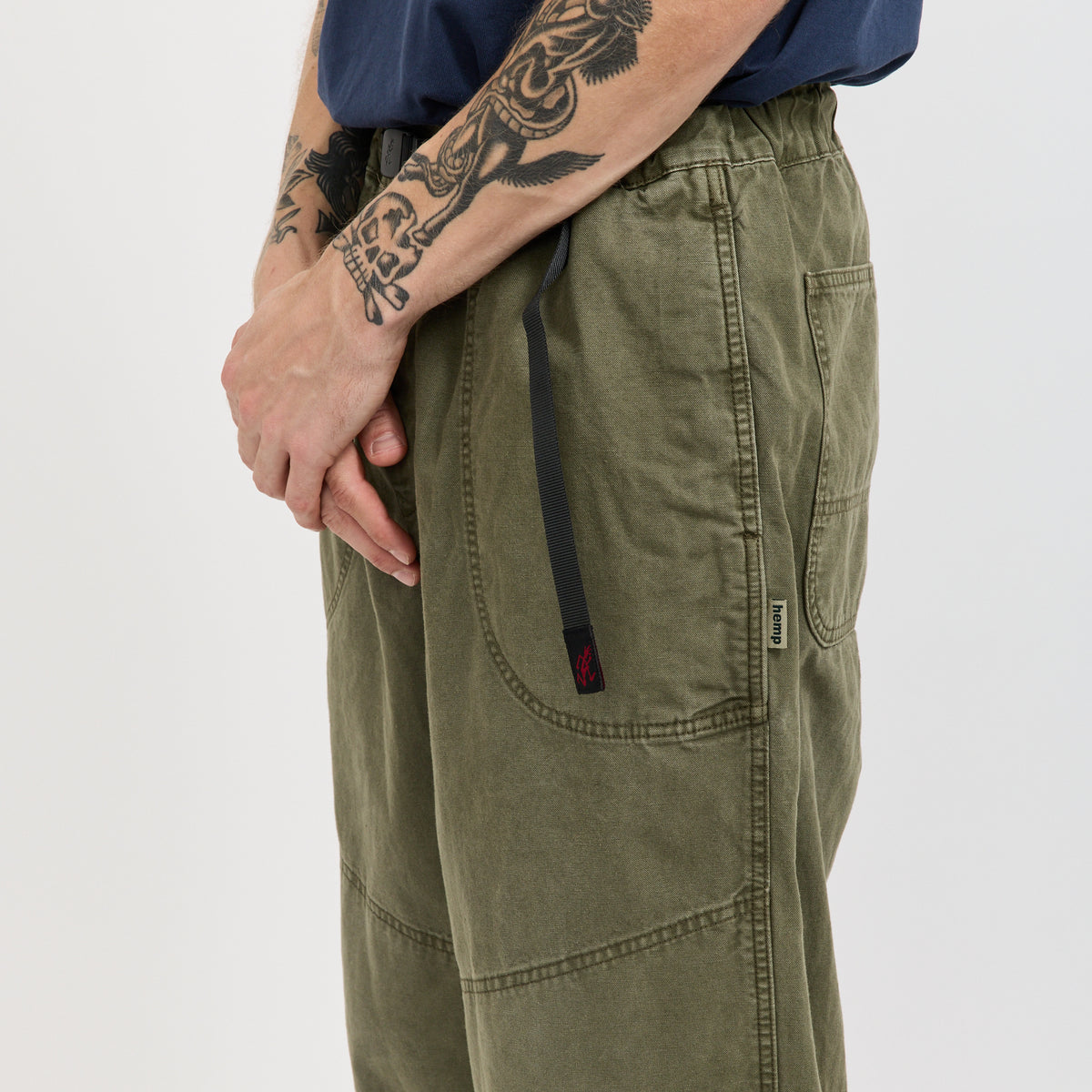 Hemp Canvas Double Knee Pant Burnt Olive Pigment