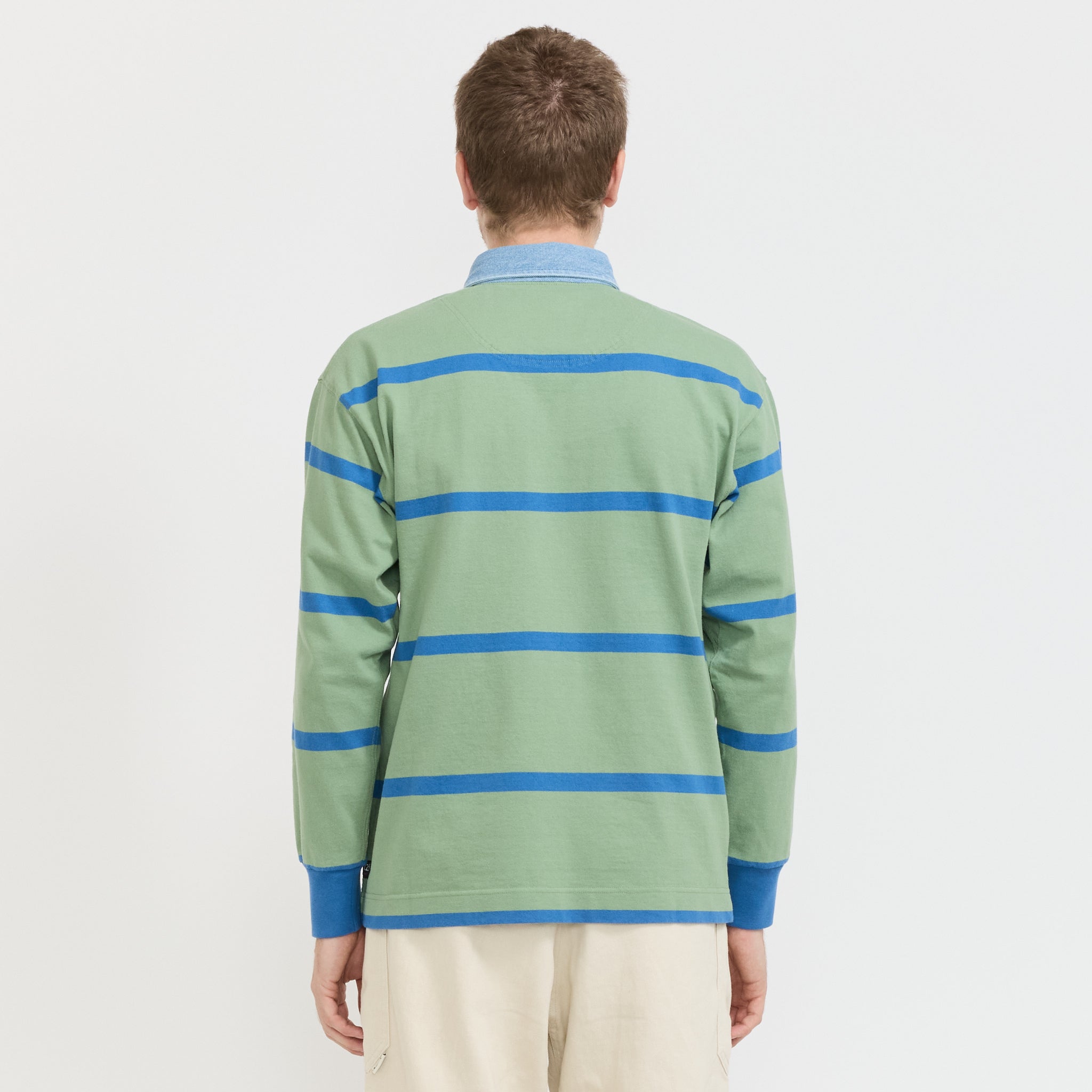 Gramicci | Langdon Rugby Shirt Olive Blue | Maplestore