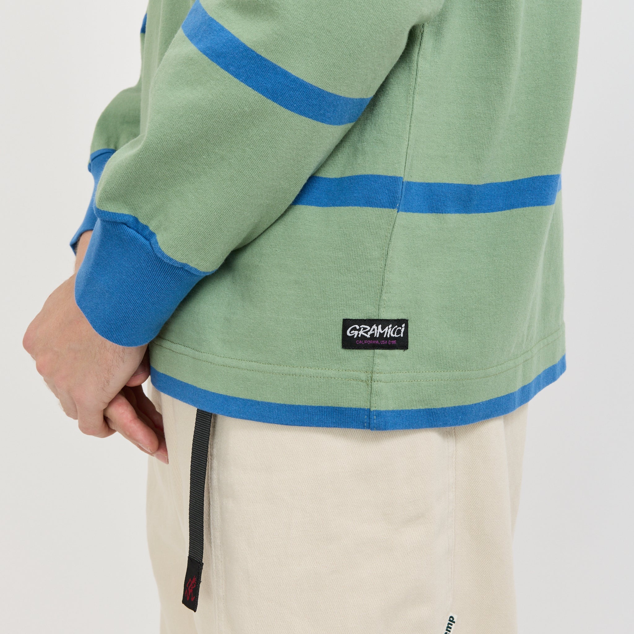 Gramicci | Langdon Rugby Shirt Olive Blue | Maplestore