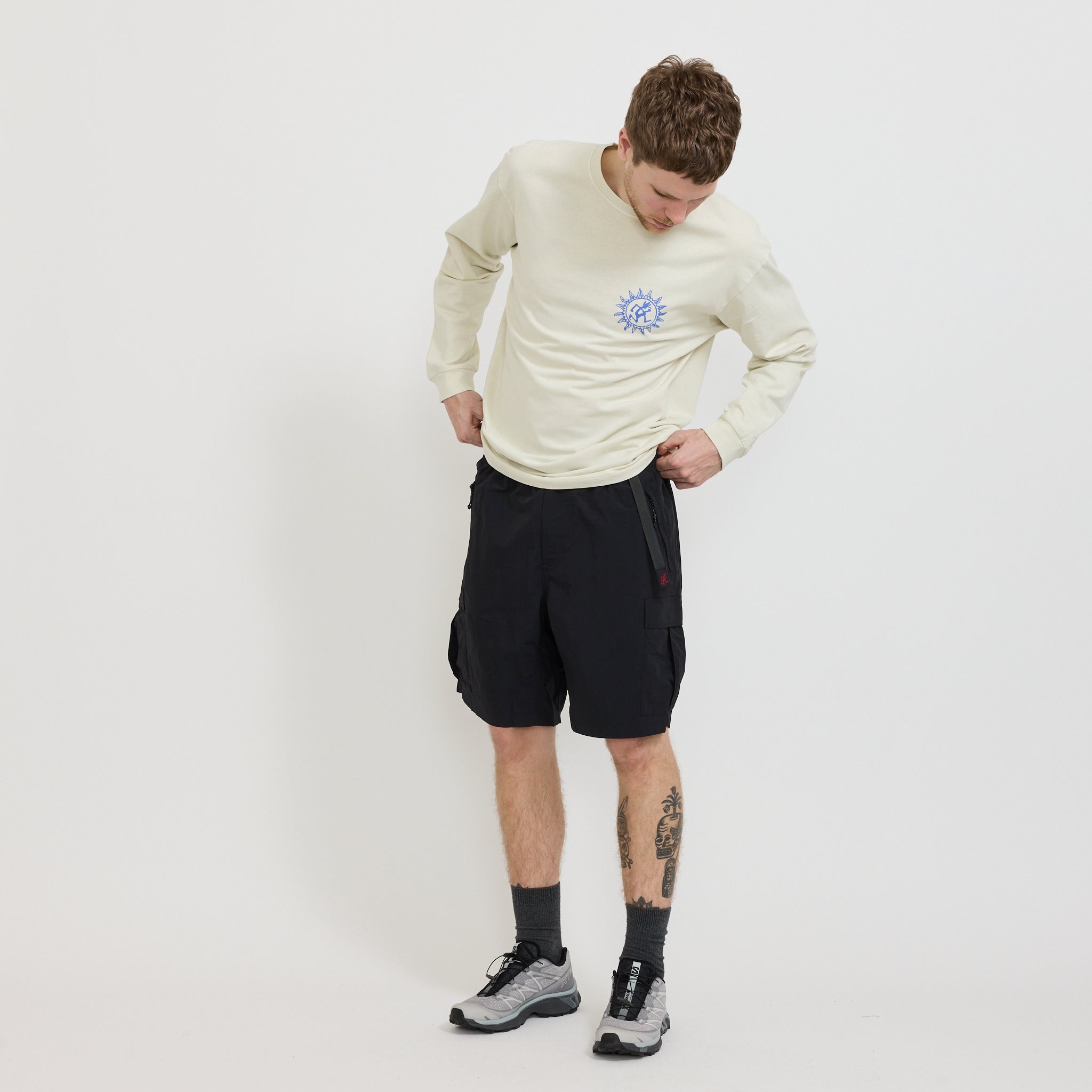 Nylon Explorer Cargo Short Black