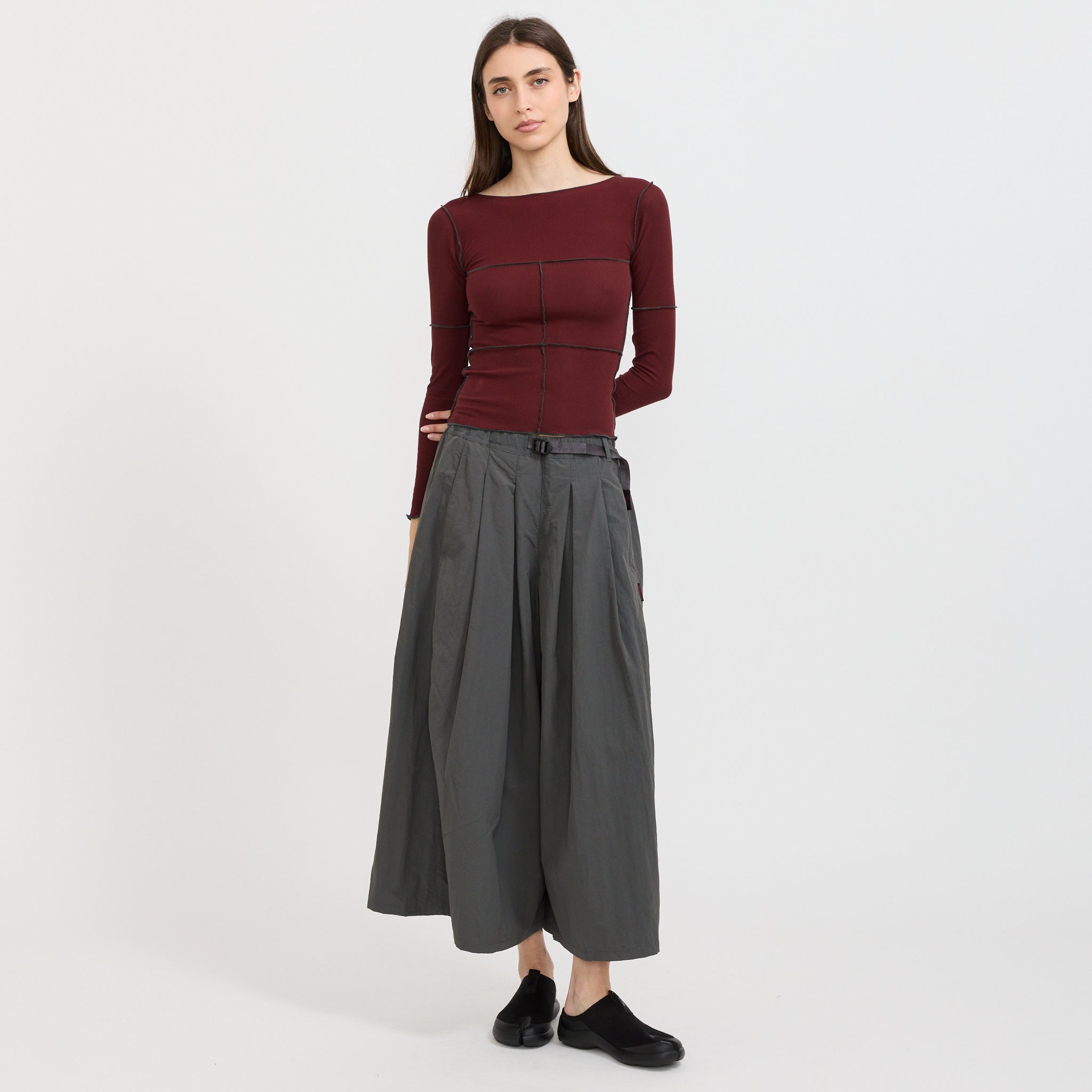 Nylon Flare Pant Carbon