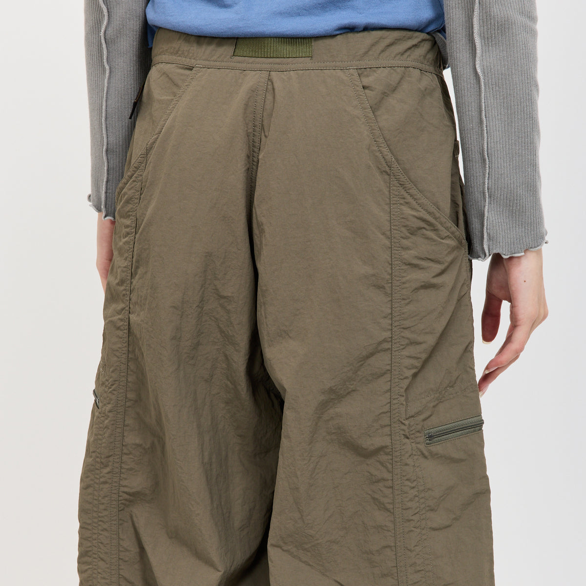 Nylon Loose Balloon Pant Burnt Olive