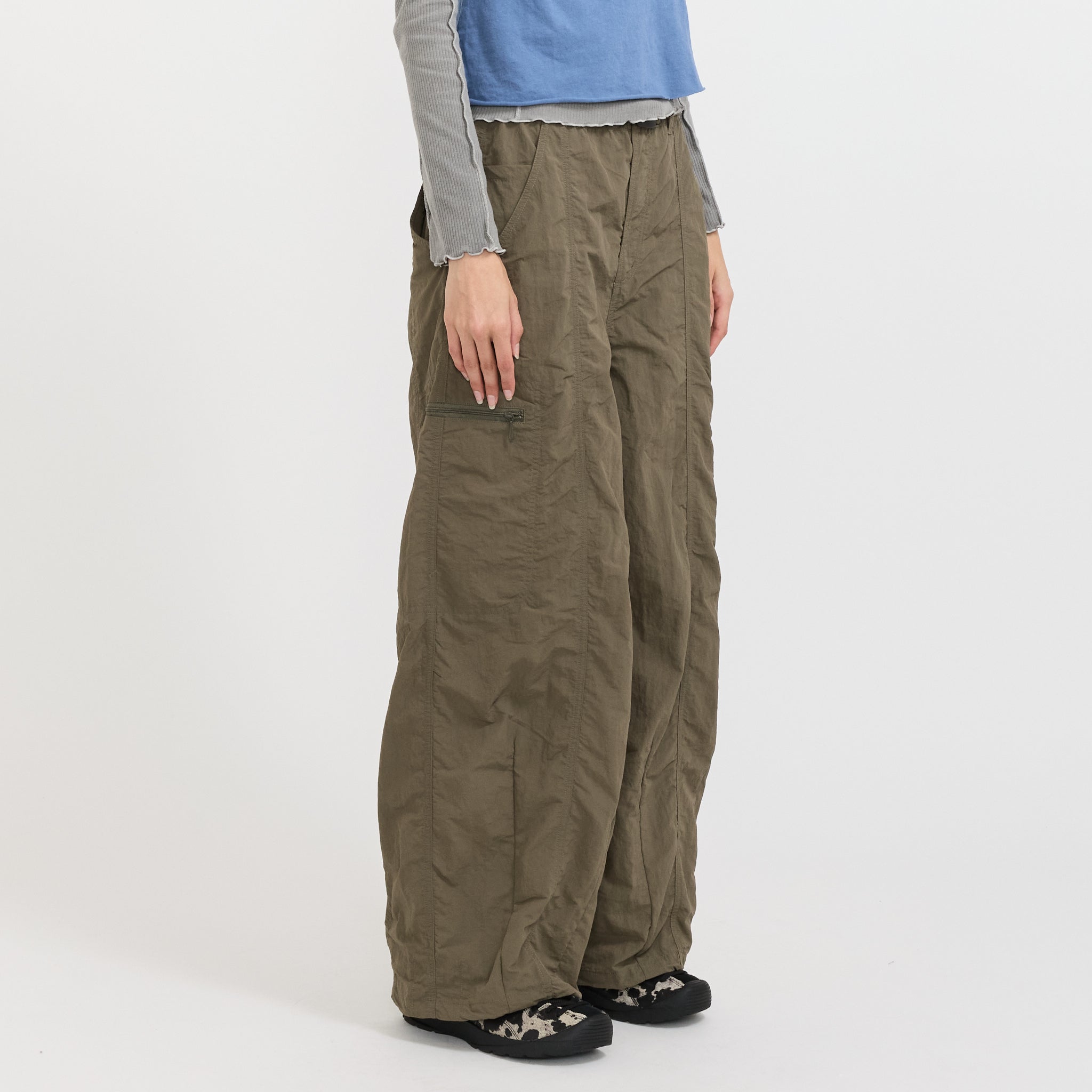 Nylon Loose Balloon Pant Burnt Olive