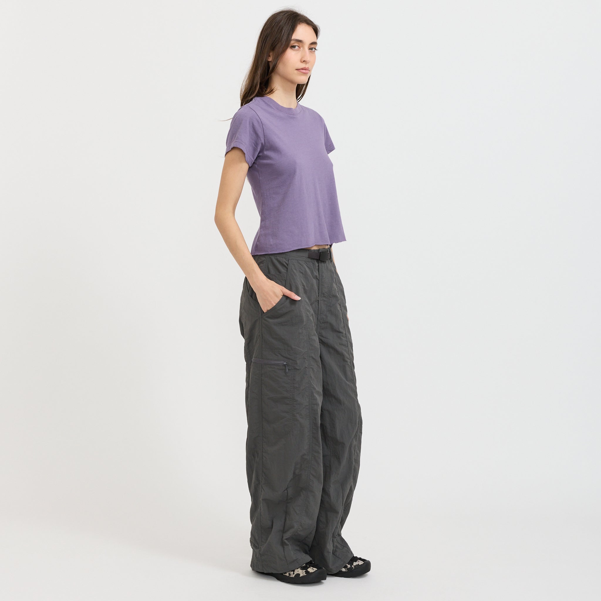 Nylon Loose Balloon Pant Carbon