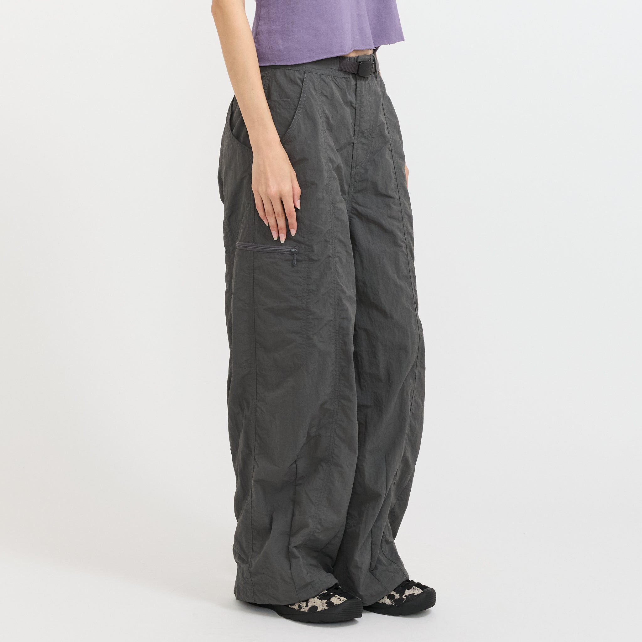 Nylon Loose Balloon Pant Carbon
