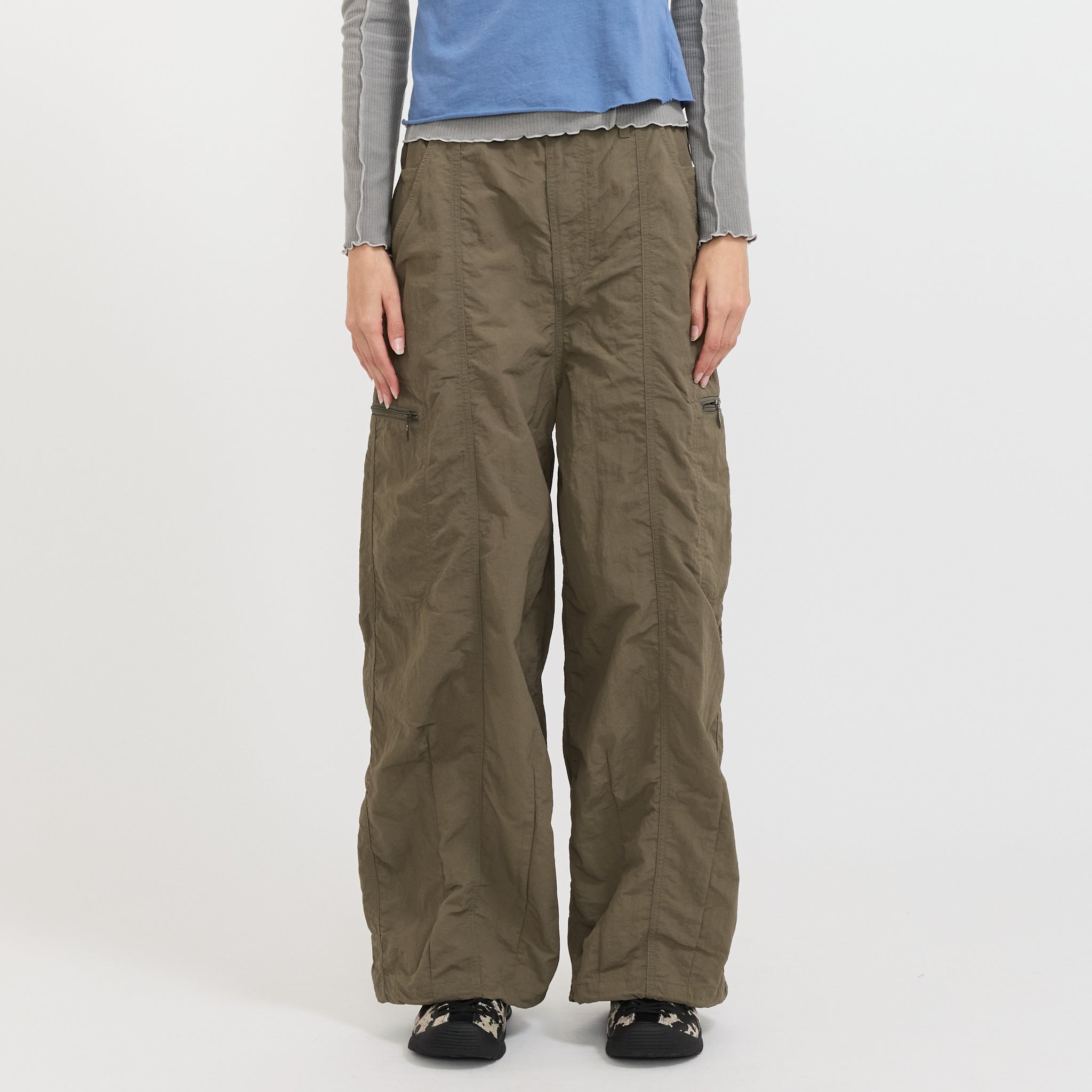Nylon Loose Balloon Pant Burnt Olive