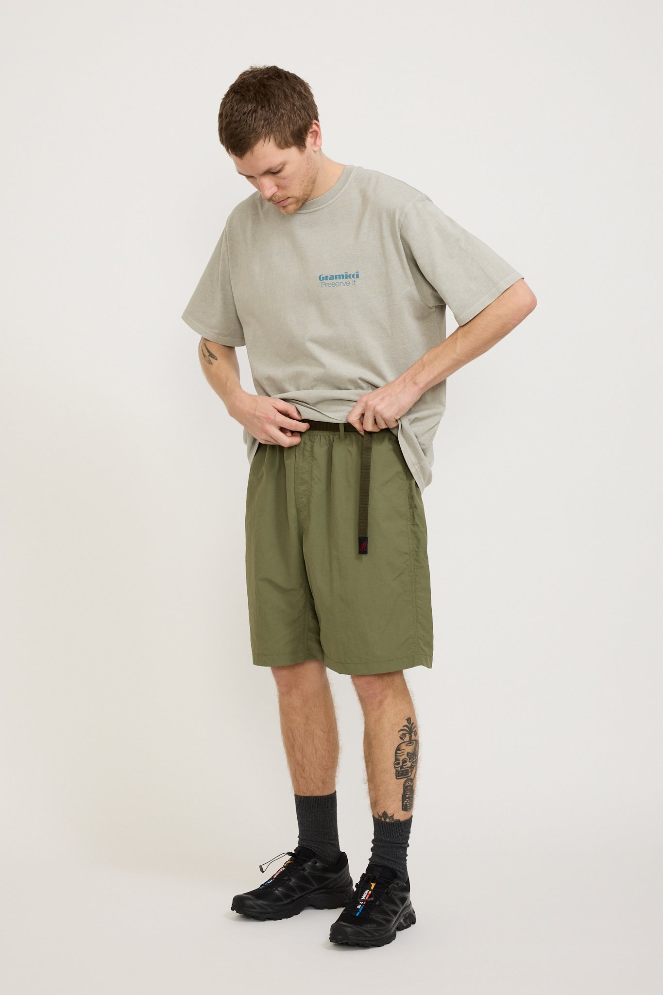 Gramicci | Nylon Loose Short Olive | Maplestore