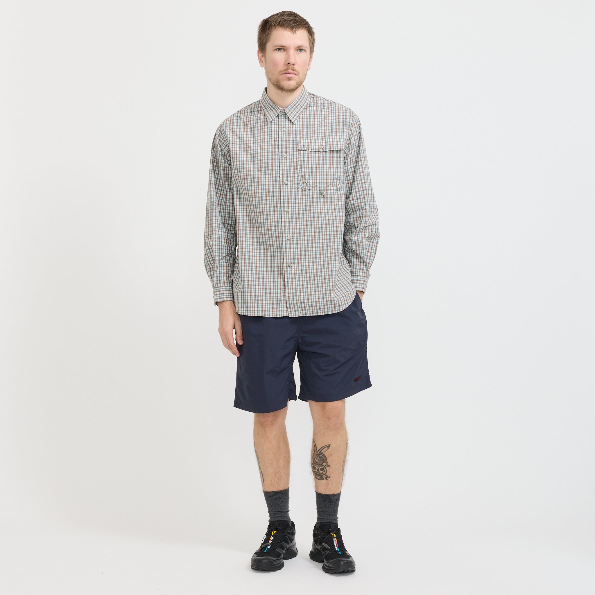 Gramicci | Poplin Millwood Shirt Brown | Maplestore