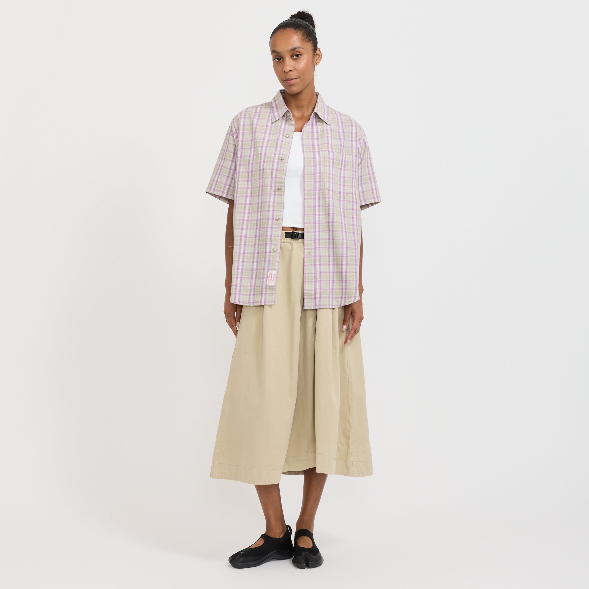 W's S/S Checkered Ombre Shirt Purple | Maplestore