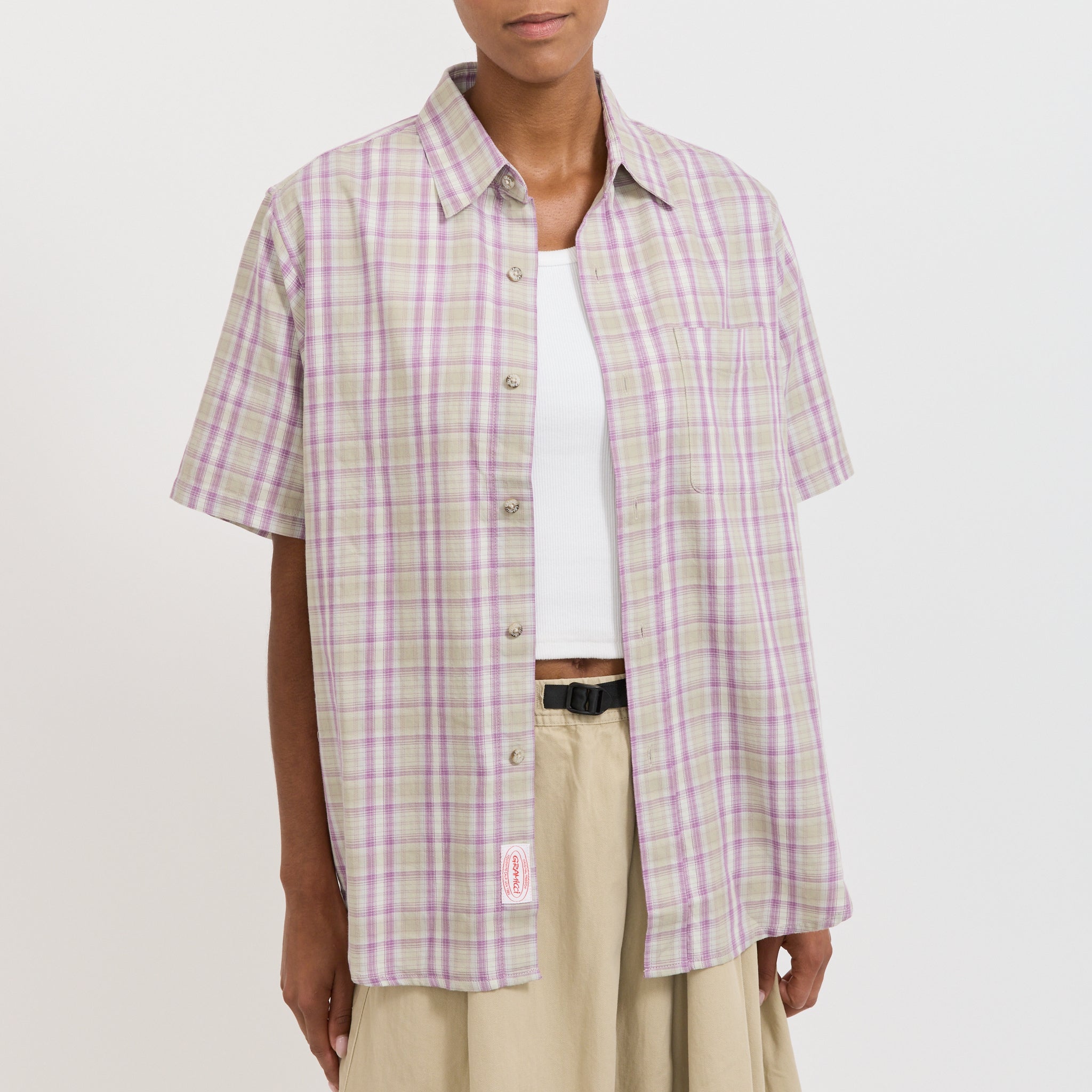 Gramicci | S/S Checkered Ombre Shirt Purple | Maplestore