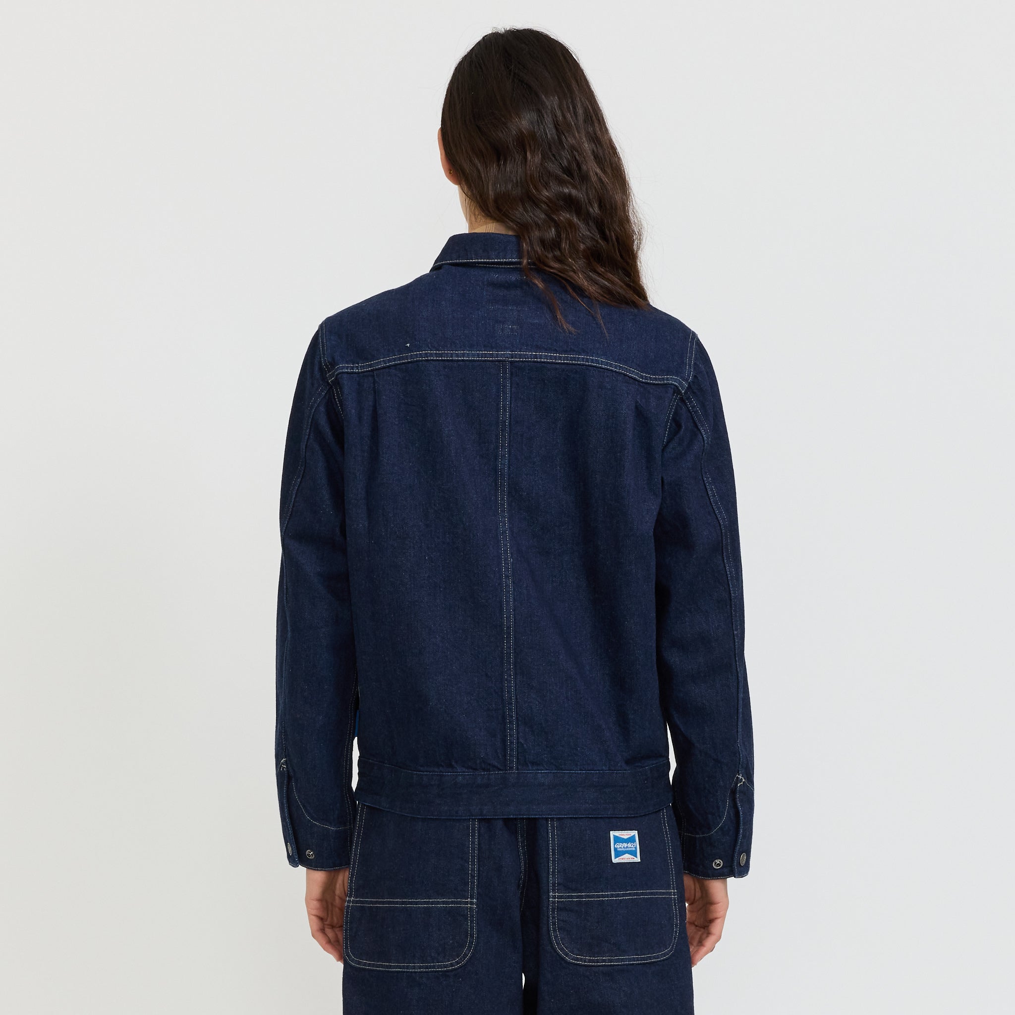 Womens Japanese Slub Denim Jacket Indigo