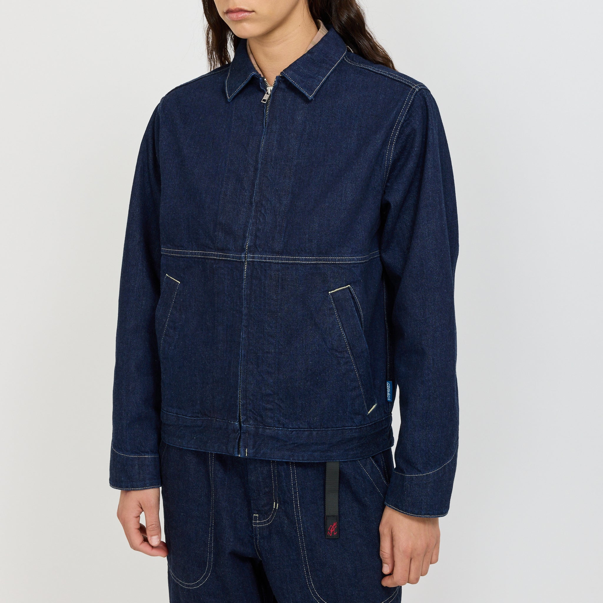 Womens Japanese Slub Denim Jacket Indigo
