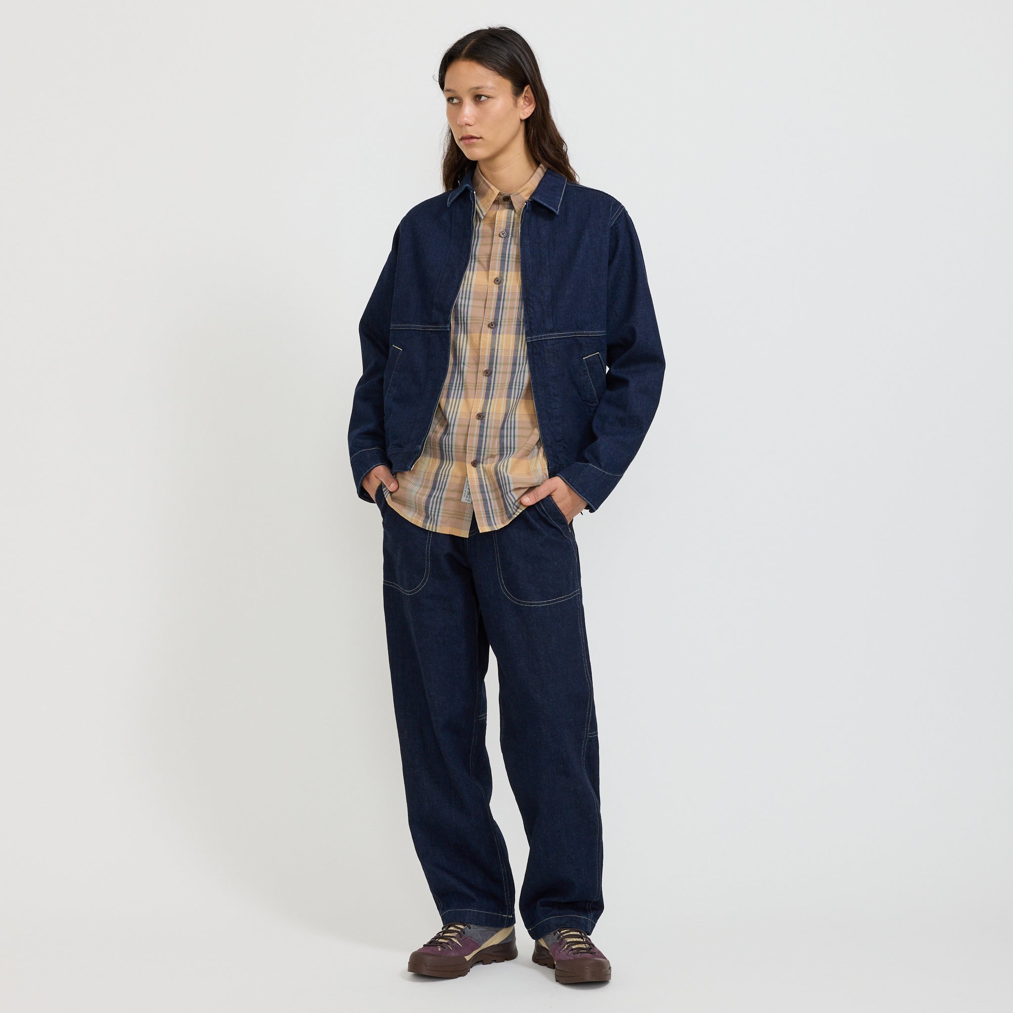Womens Japanese Slub Denim Jacket Indigo