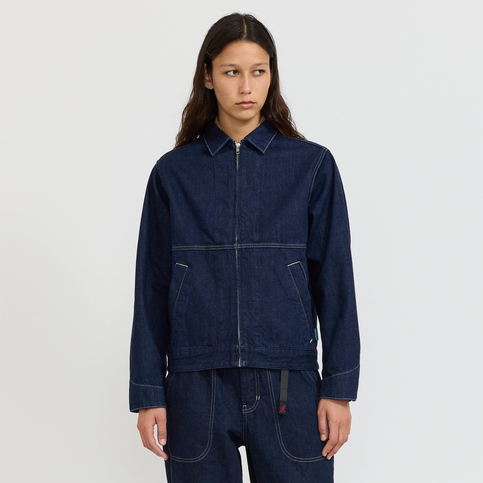 Womens Japanese Slub Denim Jacket Indigo