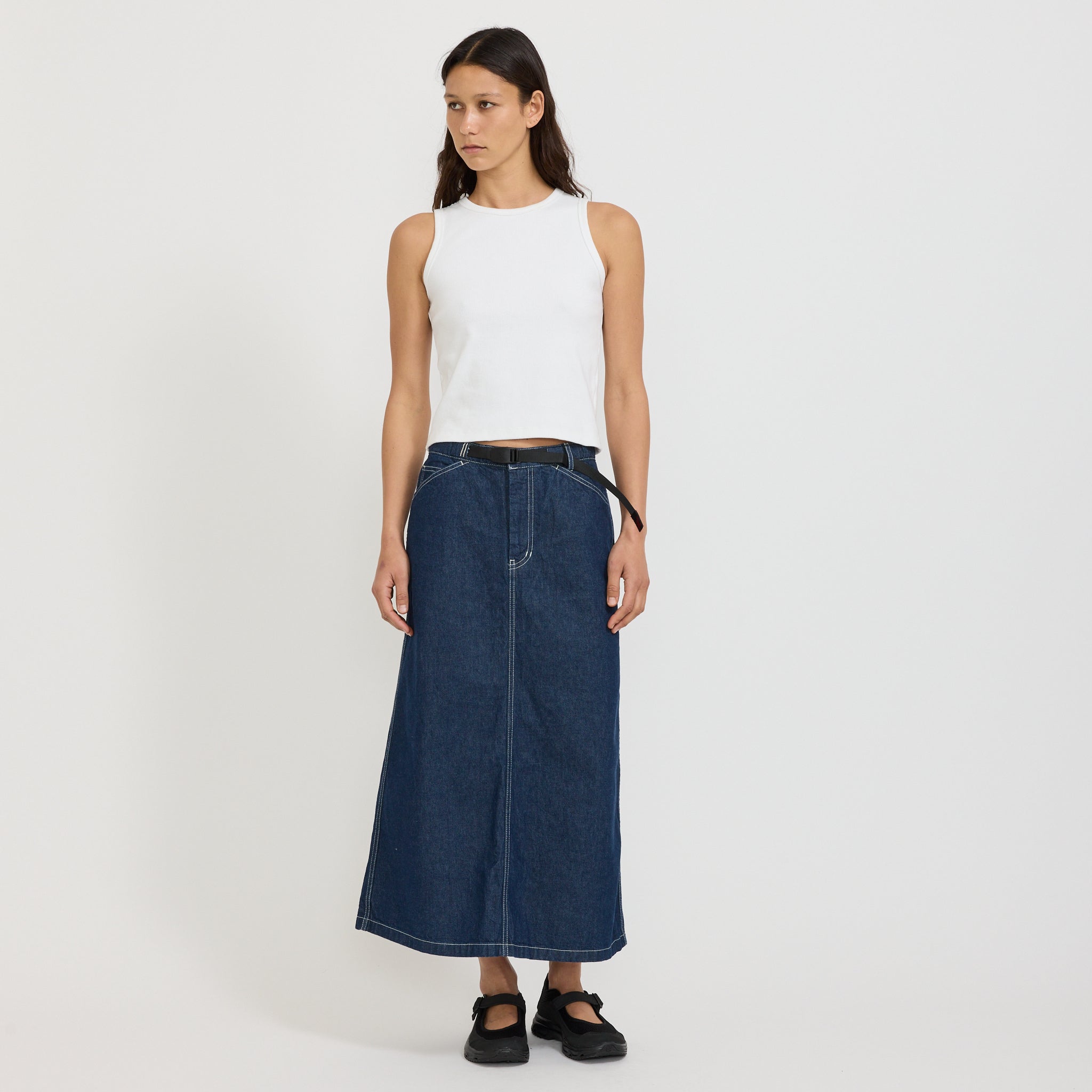Sutter Denim Skirt Rinsed Indigo