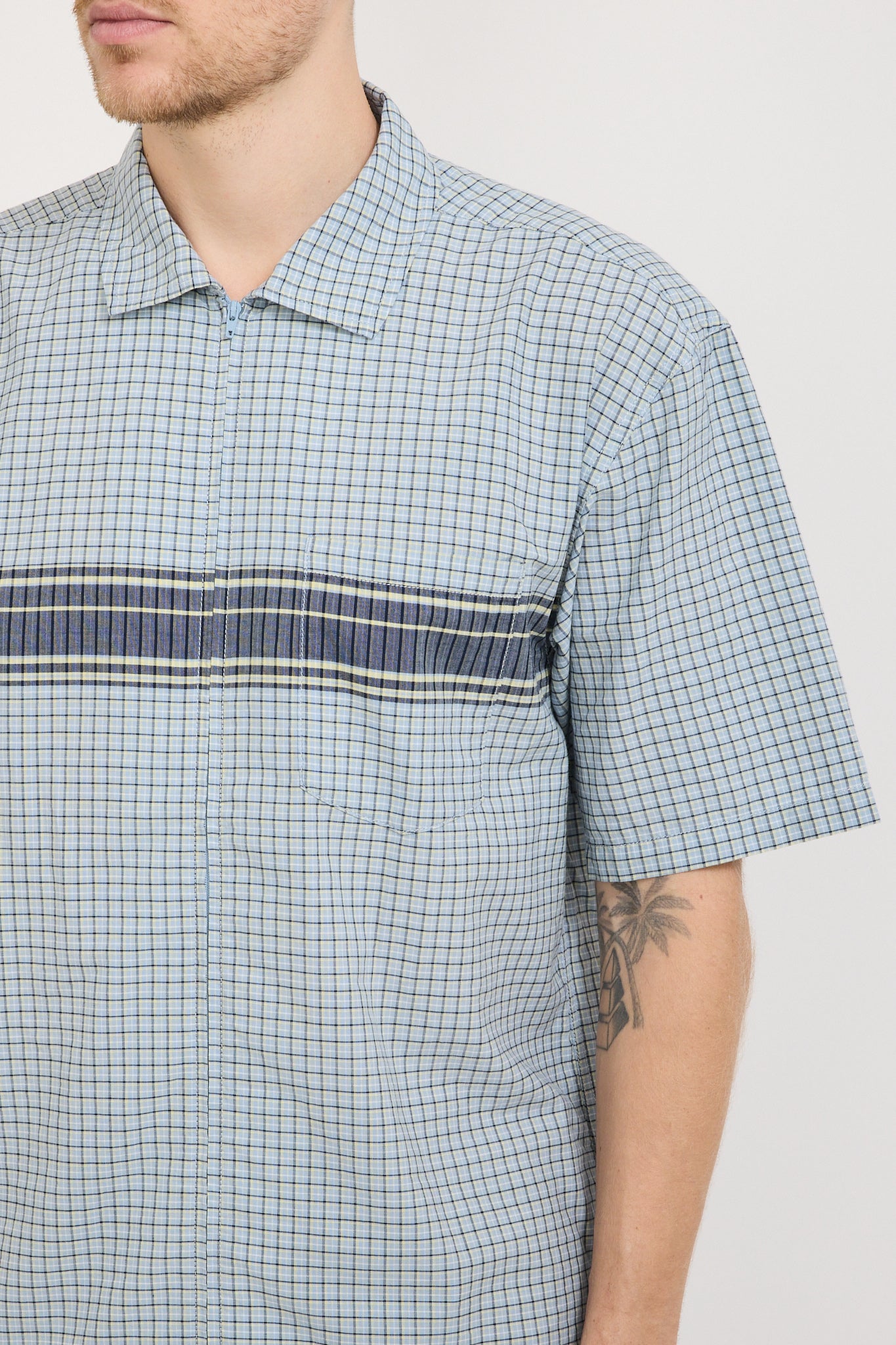Zip Up Wave Shirt Pacific Plaid