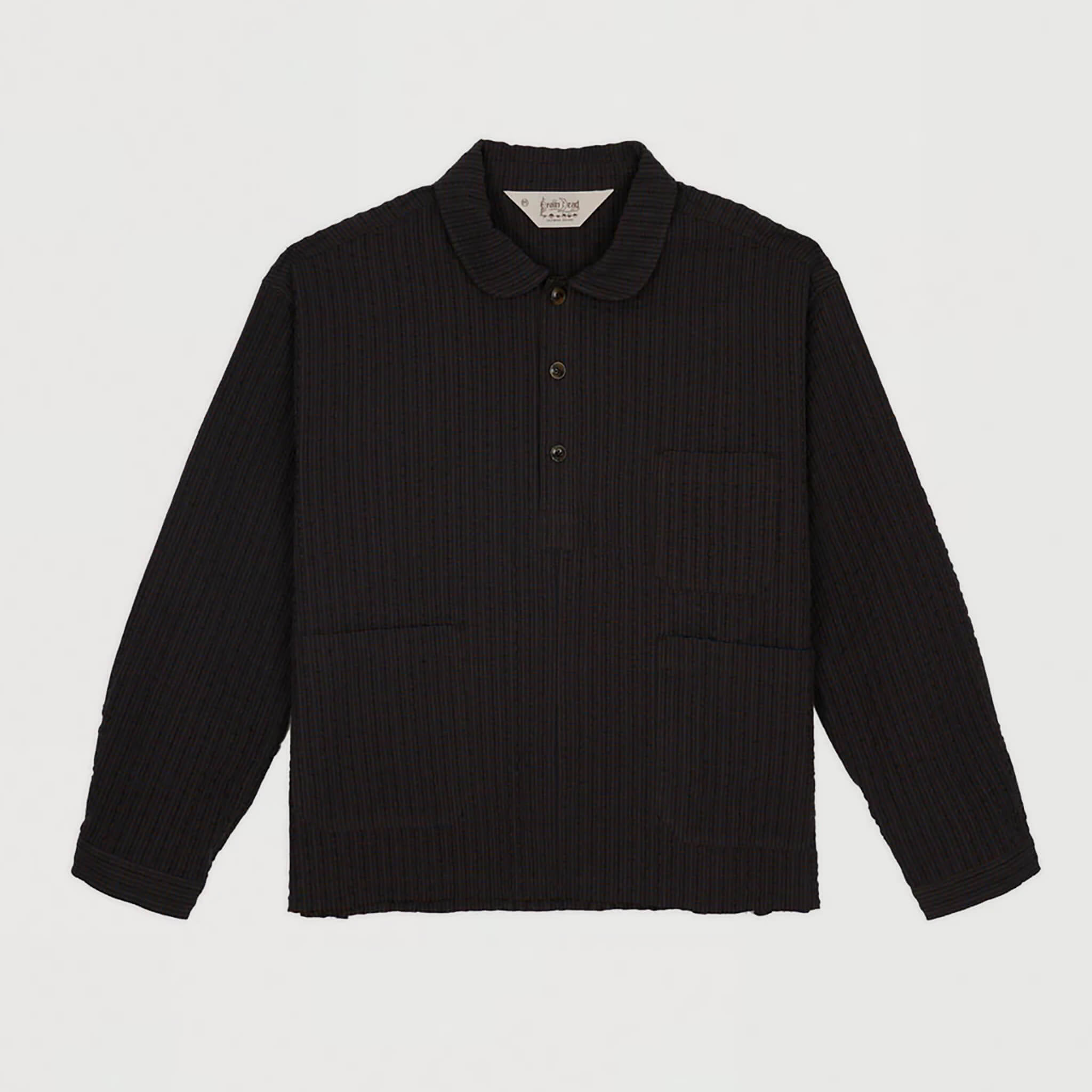 トップス ITALIAN COLLAR GINGHAM SHIRT Gingham Round Collar Shirt Black | Brain Dead Mens Shirts | Maplestore