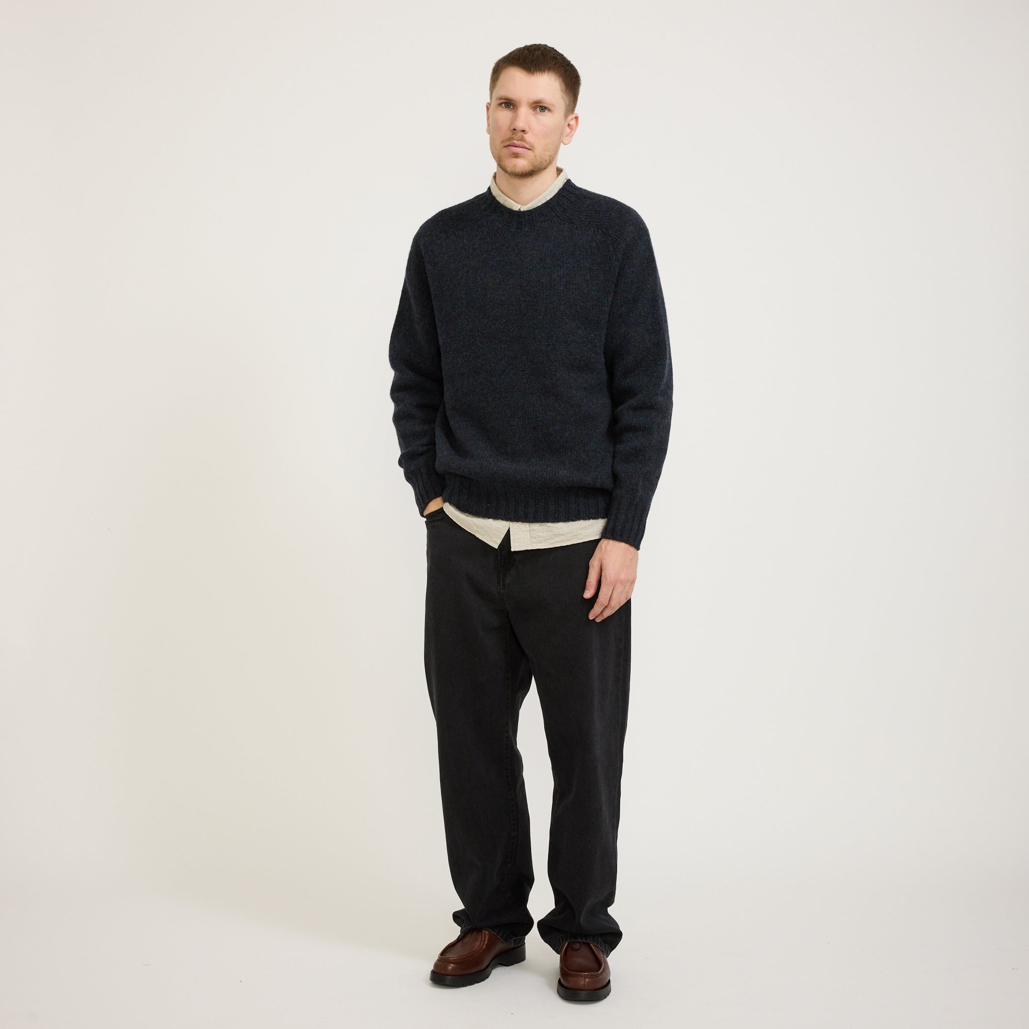 Boxy Space Knit Pullover Storm