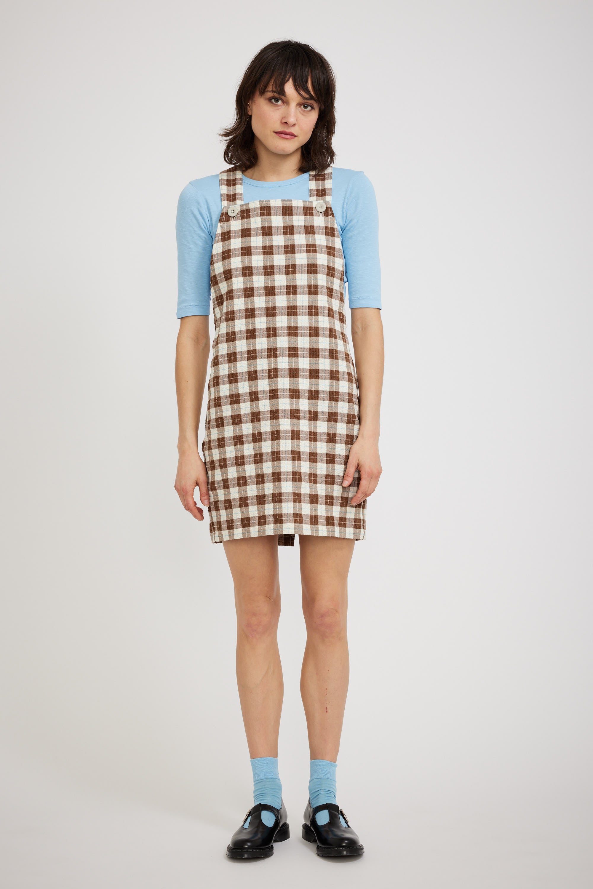 Howlin | Cosmic Dress Brown Check Seersucker | Maplestore