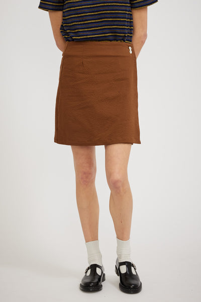 Howlin | Safe Skirt Walnut Seersucker | Maplestore