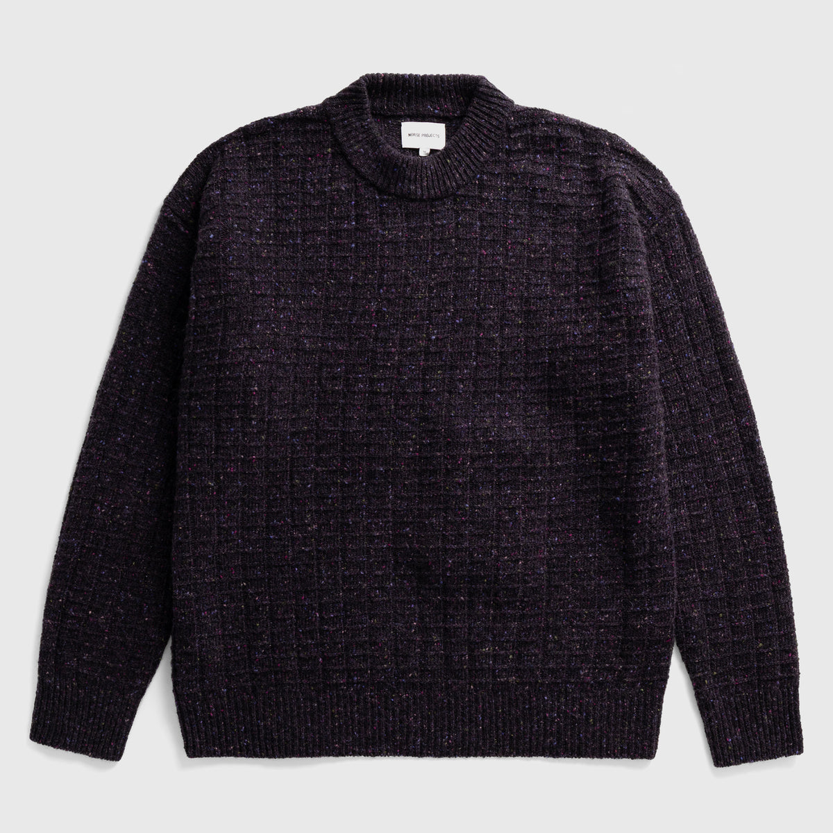 Hirtshals Donegal Square Sweater Darkest Purple