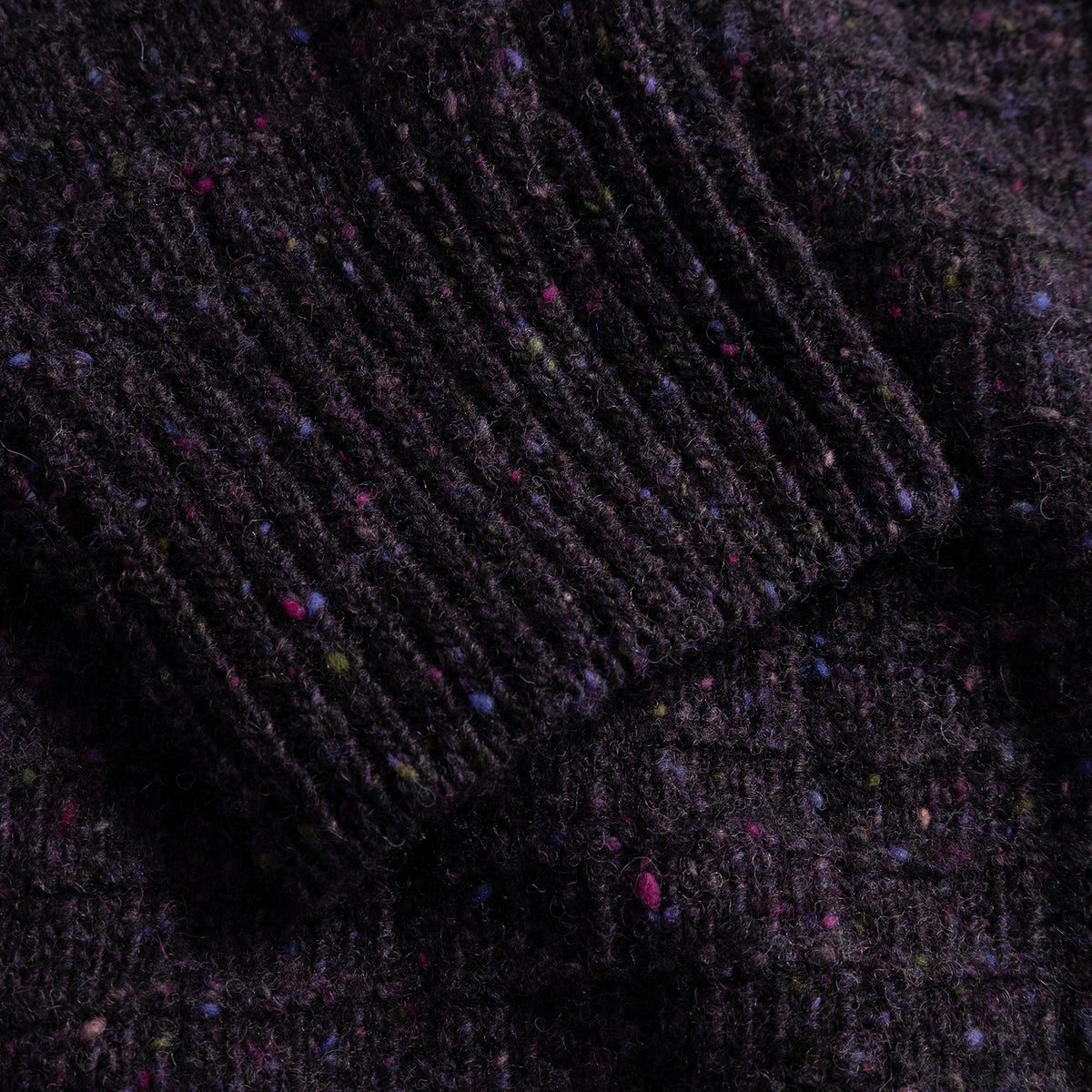 Hirtshals Donegal Square Sweater Darkest Purple