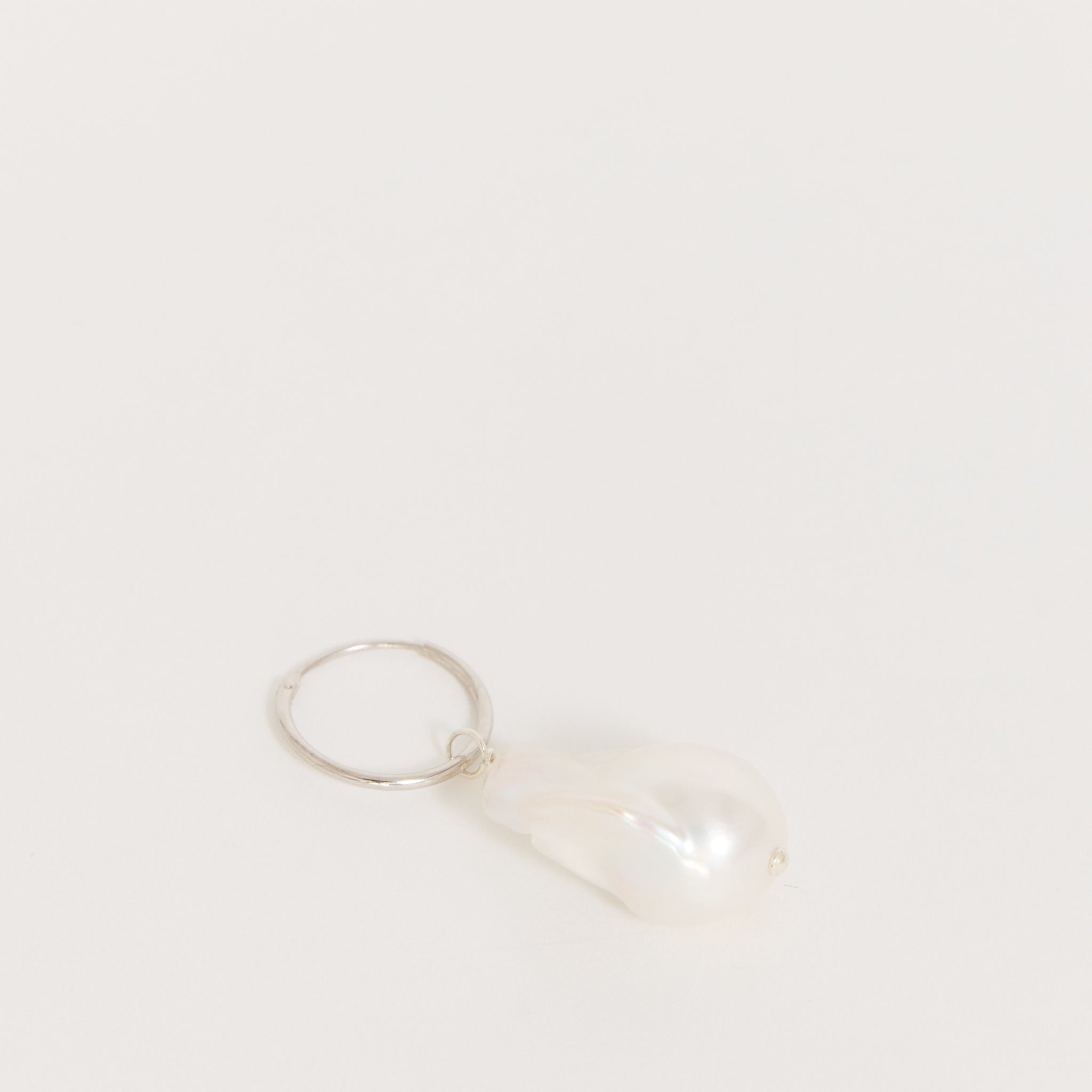 Baroque Drop Single Earring Silver