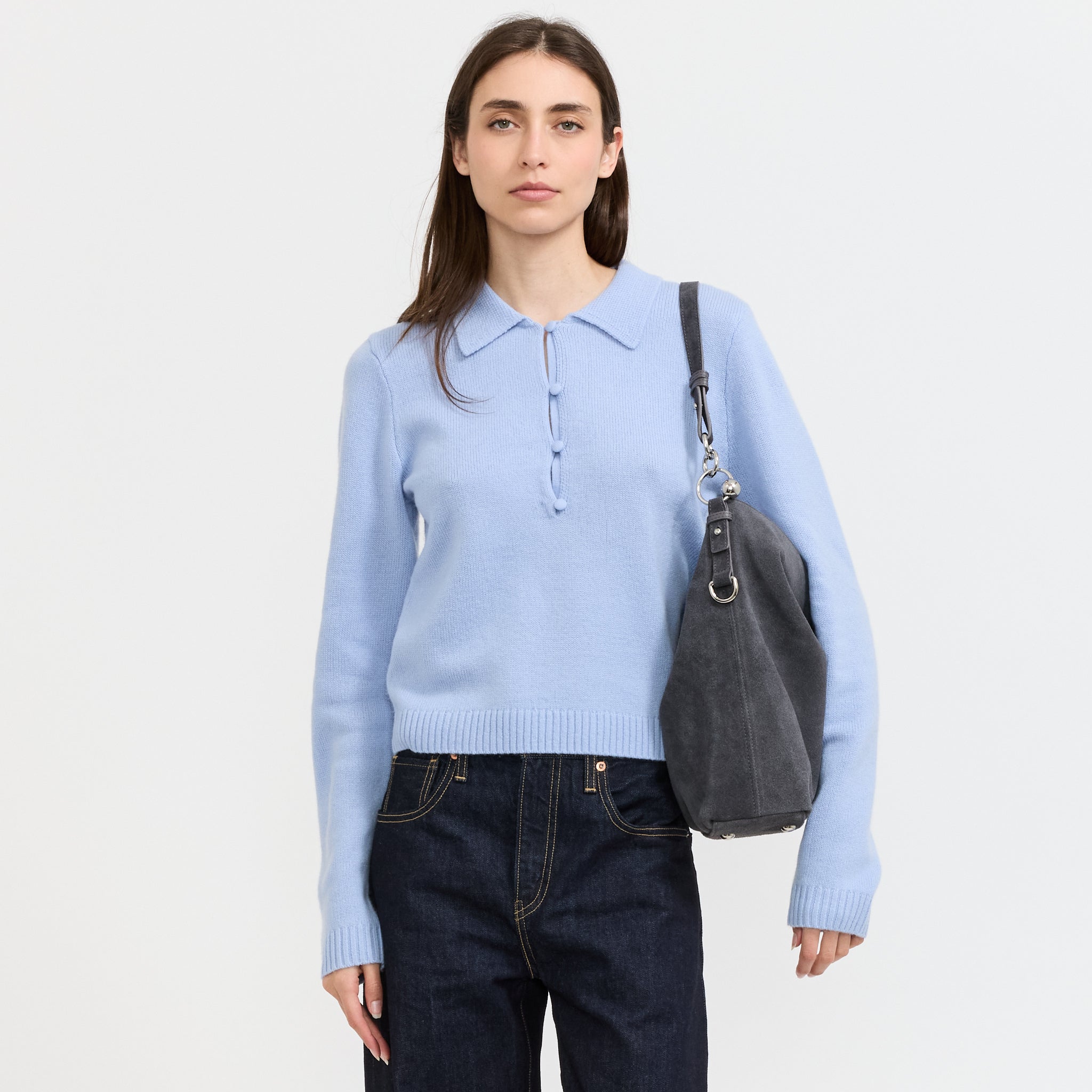 Marla Hobo Bag Grey Suede