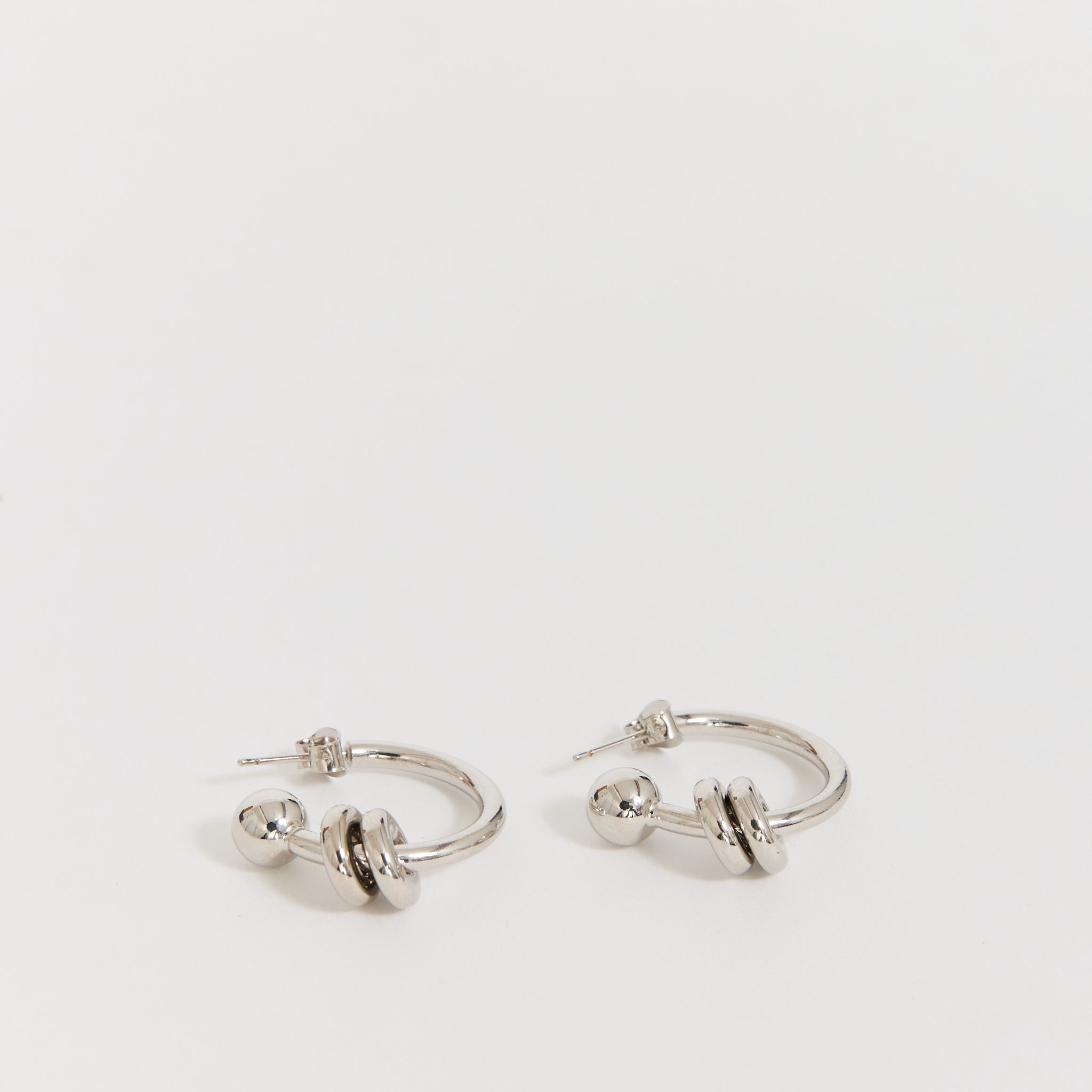 Alan Earrings - Silver Open Hoop Jewelry from Justine Clenquet