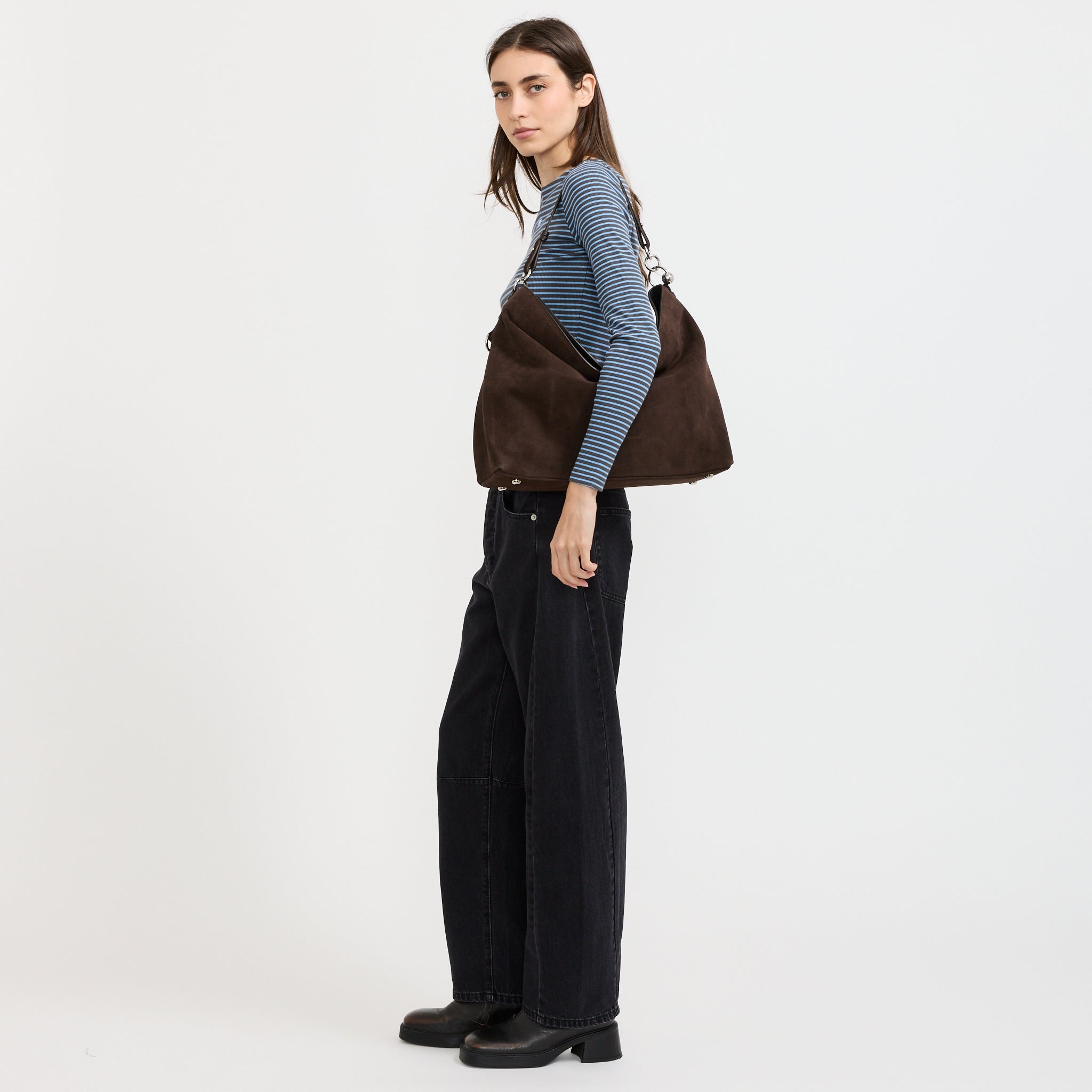 Marla Hobo Bag Brown Suede