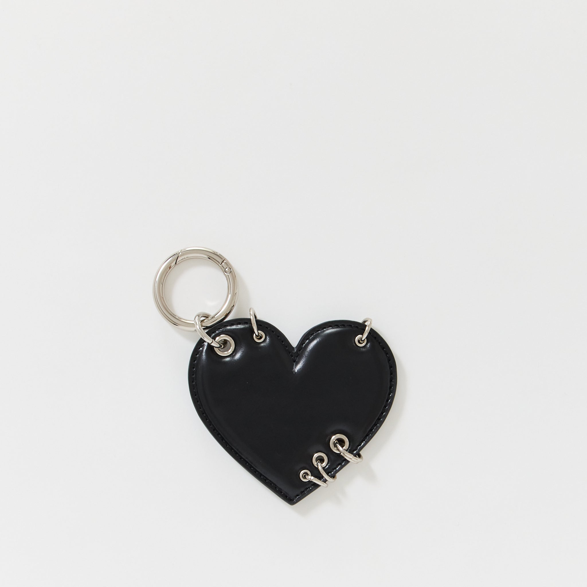 Heart Black Nappa Keychain