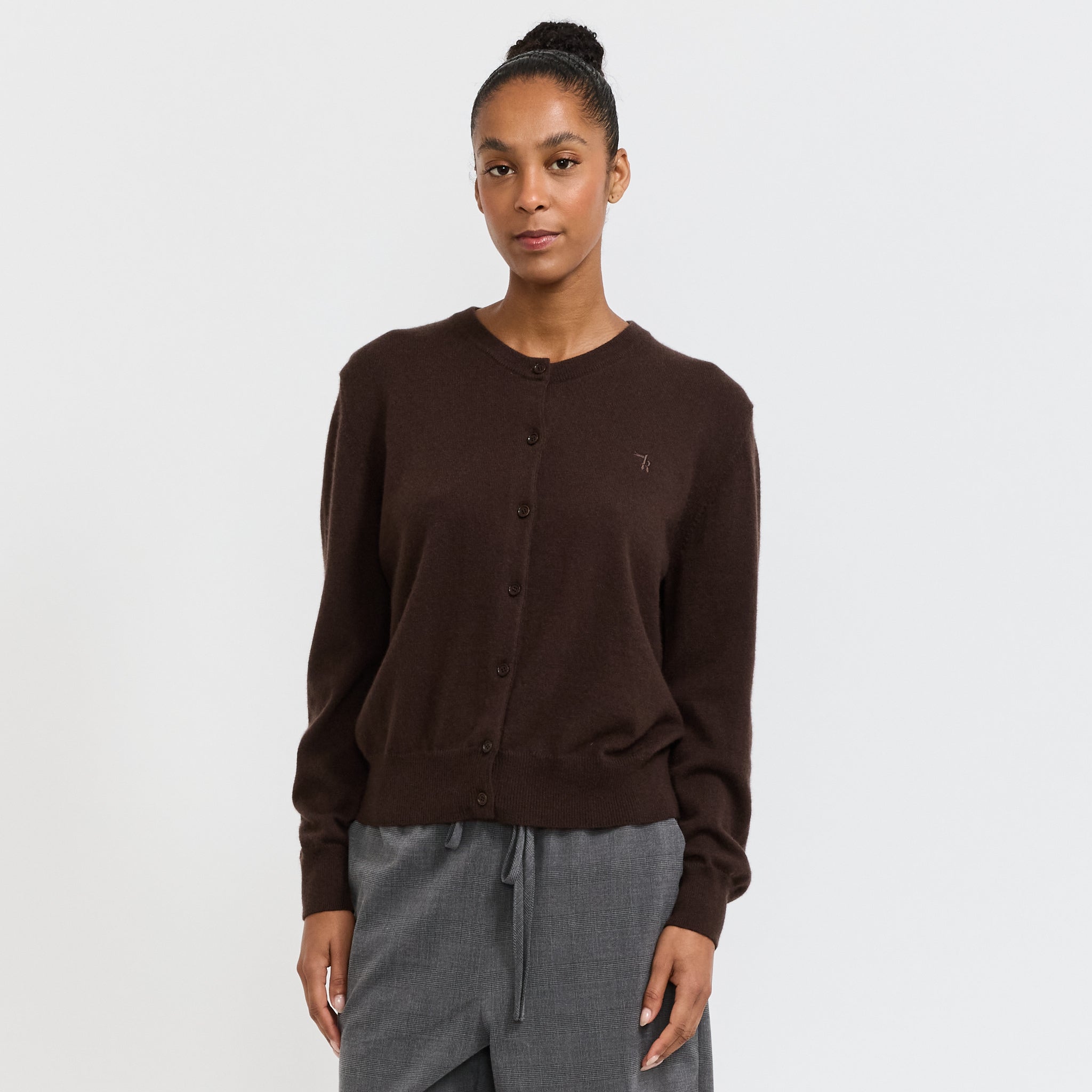 Posy Cashmere Cardigan Chocolate