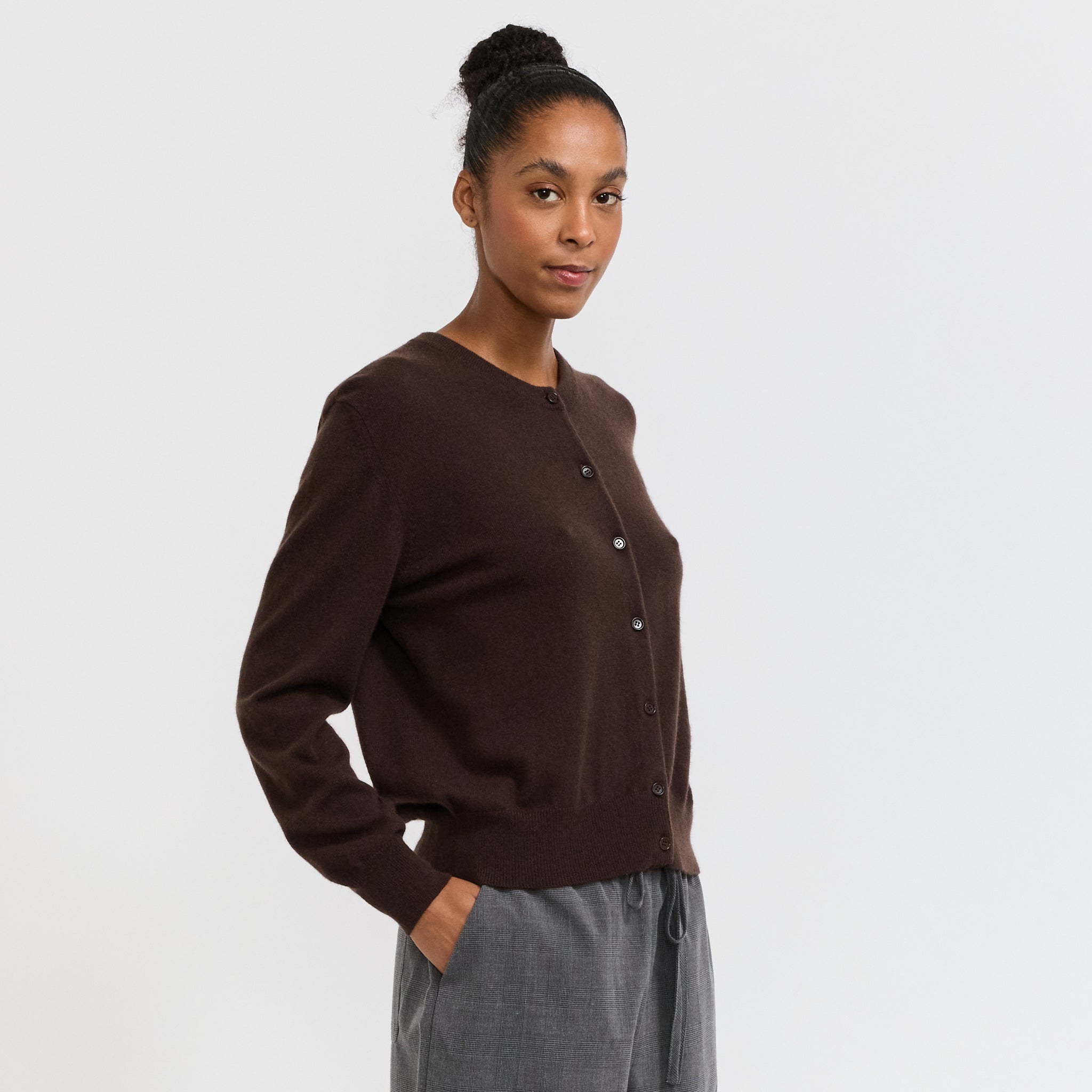 Posy Cashmere Cardigan Chocolate