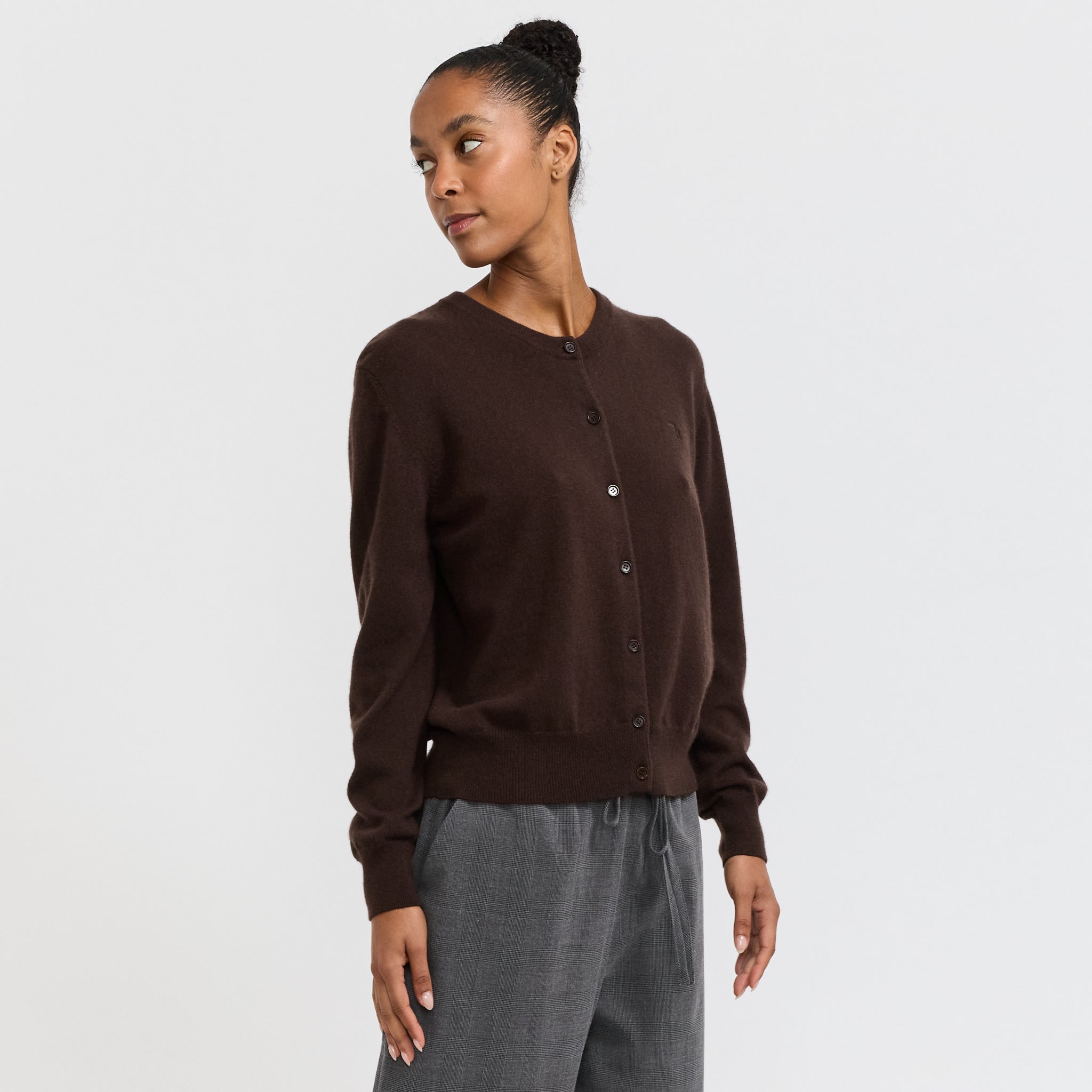 Posy Cashmere Cardigan Chocolate
