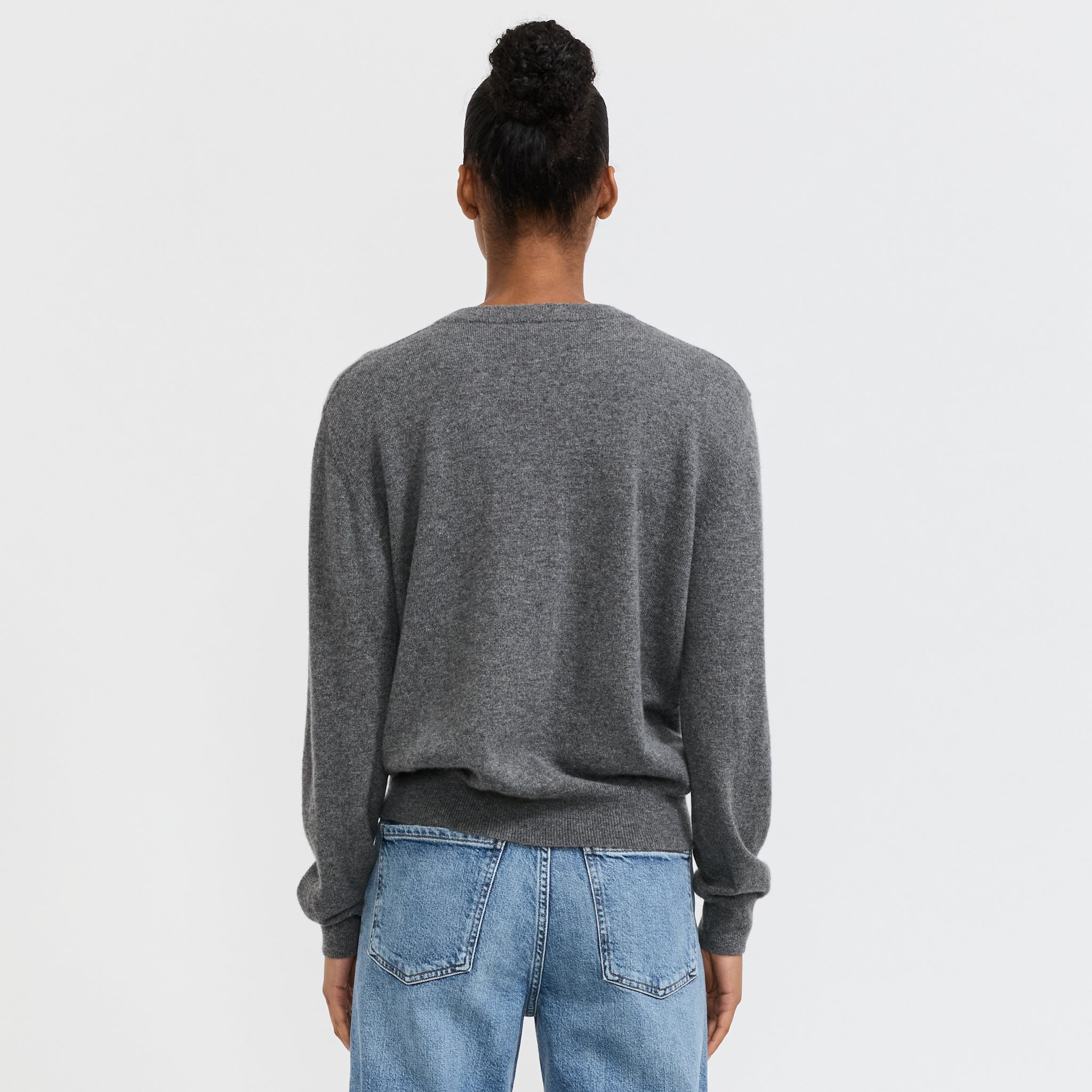Posy Cashmere Cardigan Grey Marle