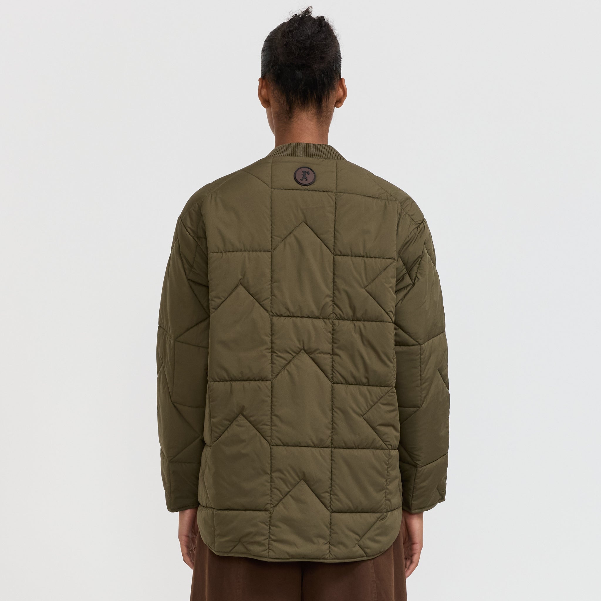 Karen Walker | Quilted Monogram Jacket Dark Olive | Maplestore