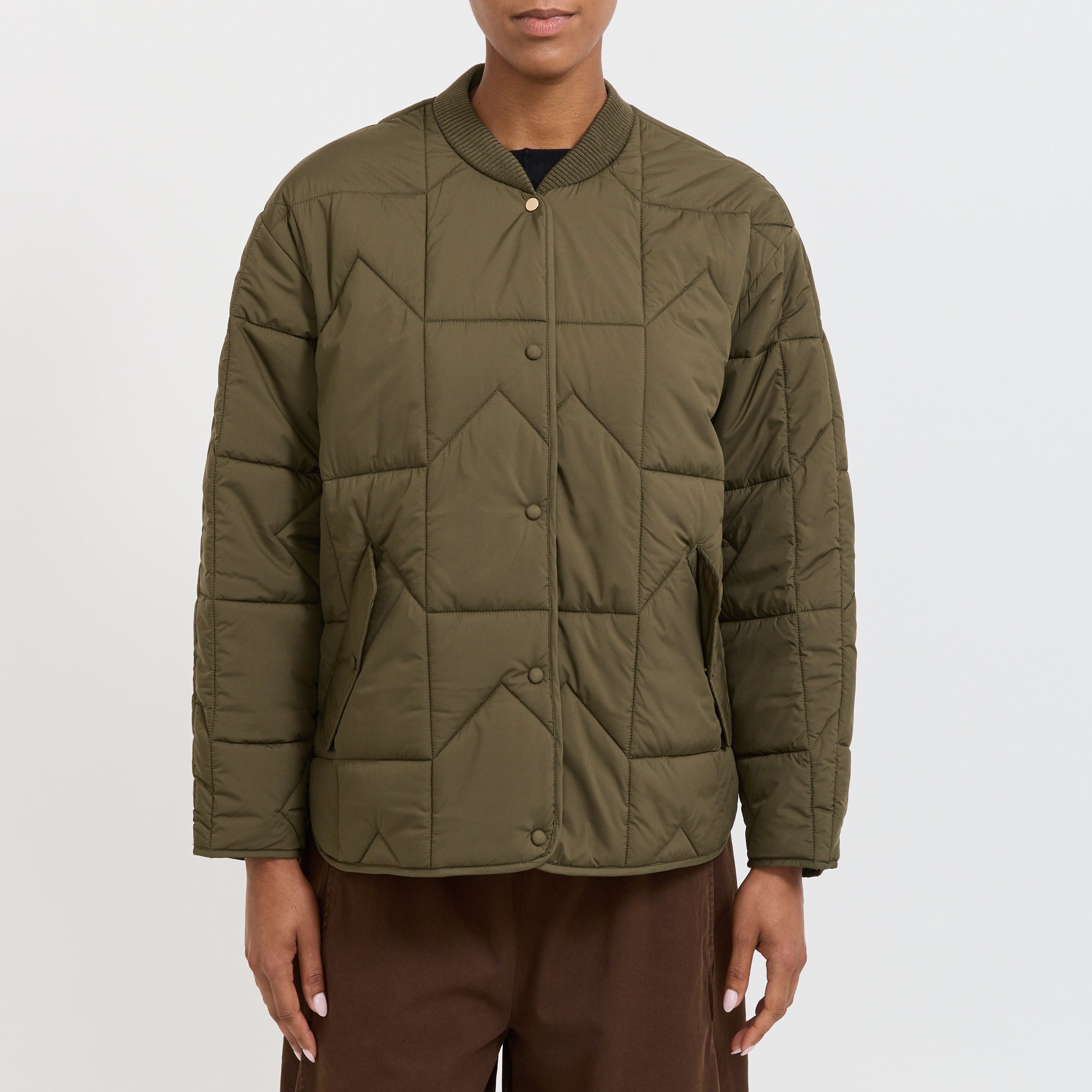 Karen Walker | Quilted Monogram Jacket Dark Olive | Maplestore