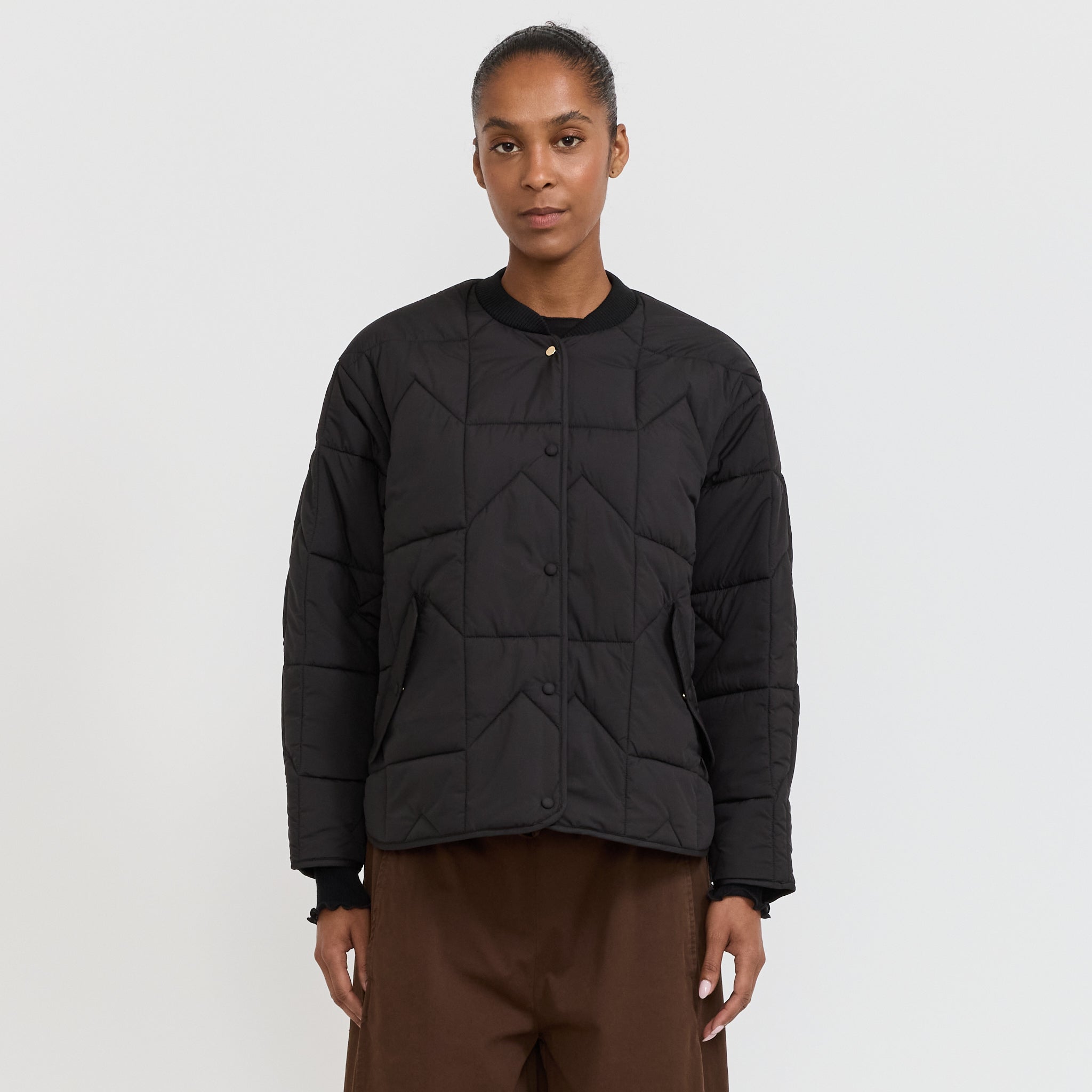 Karen Walker | Quilted Monogram Jacket Black/Brown | Maplestore