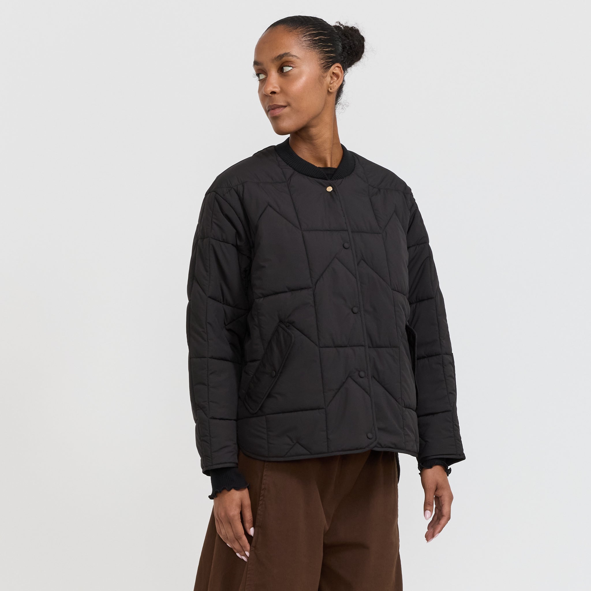 Karen Walker | Quilted Monogram Jacket Black/Brown | Maplestore