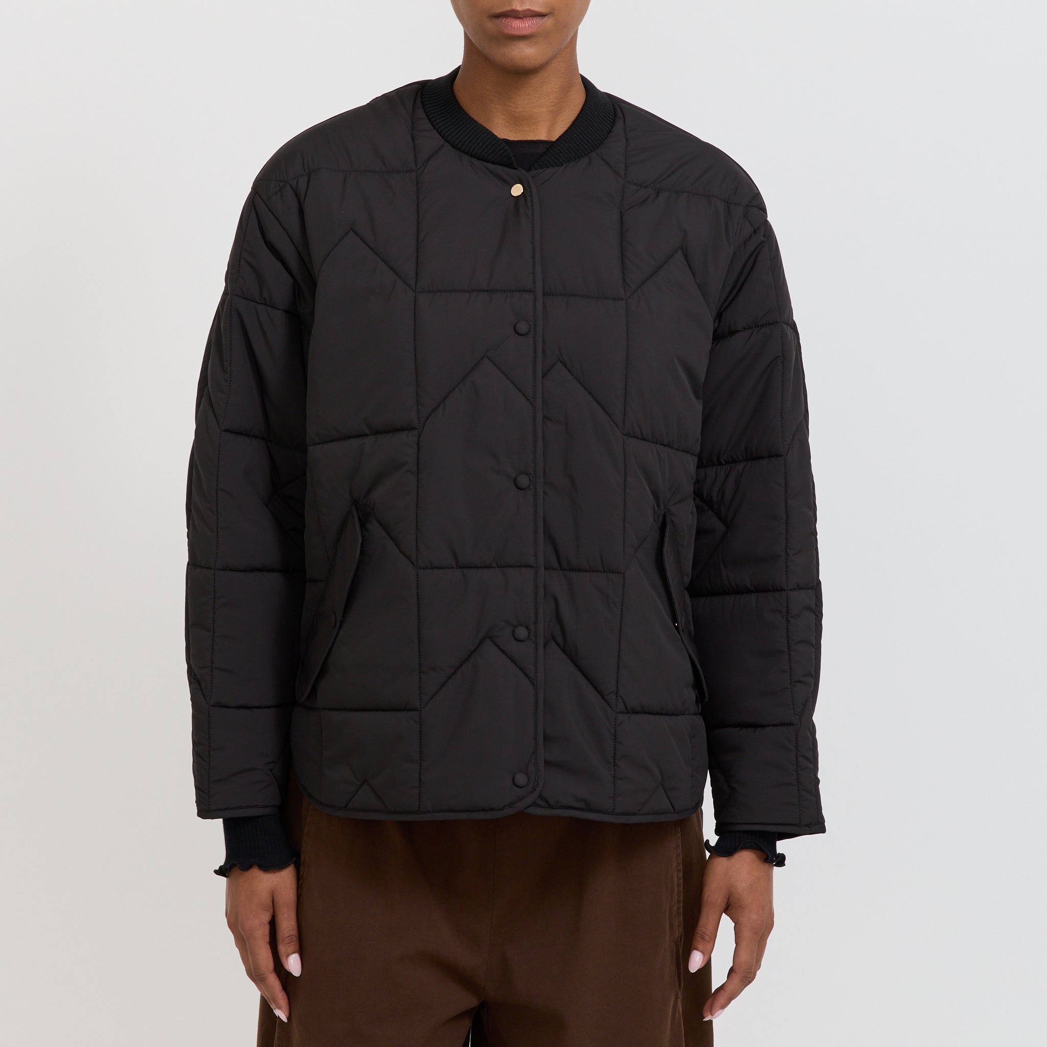 Karen Walker | Quilted Monogram Jacket Black/Brown | Maplestore
