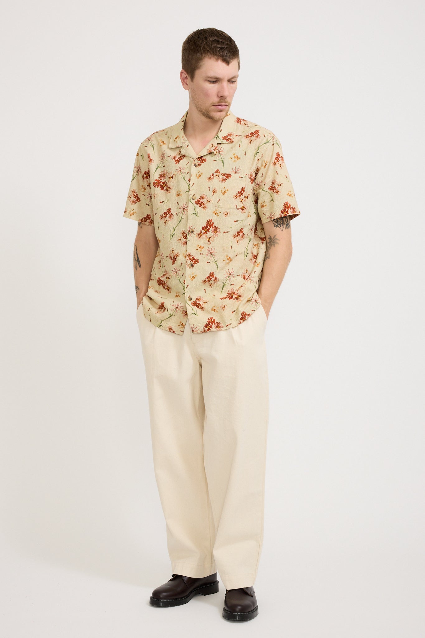 Crammond Shirt Ecru Floral Print