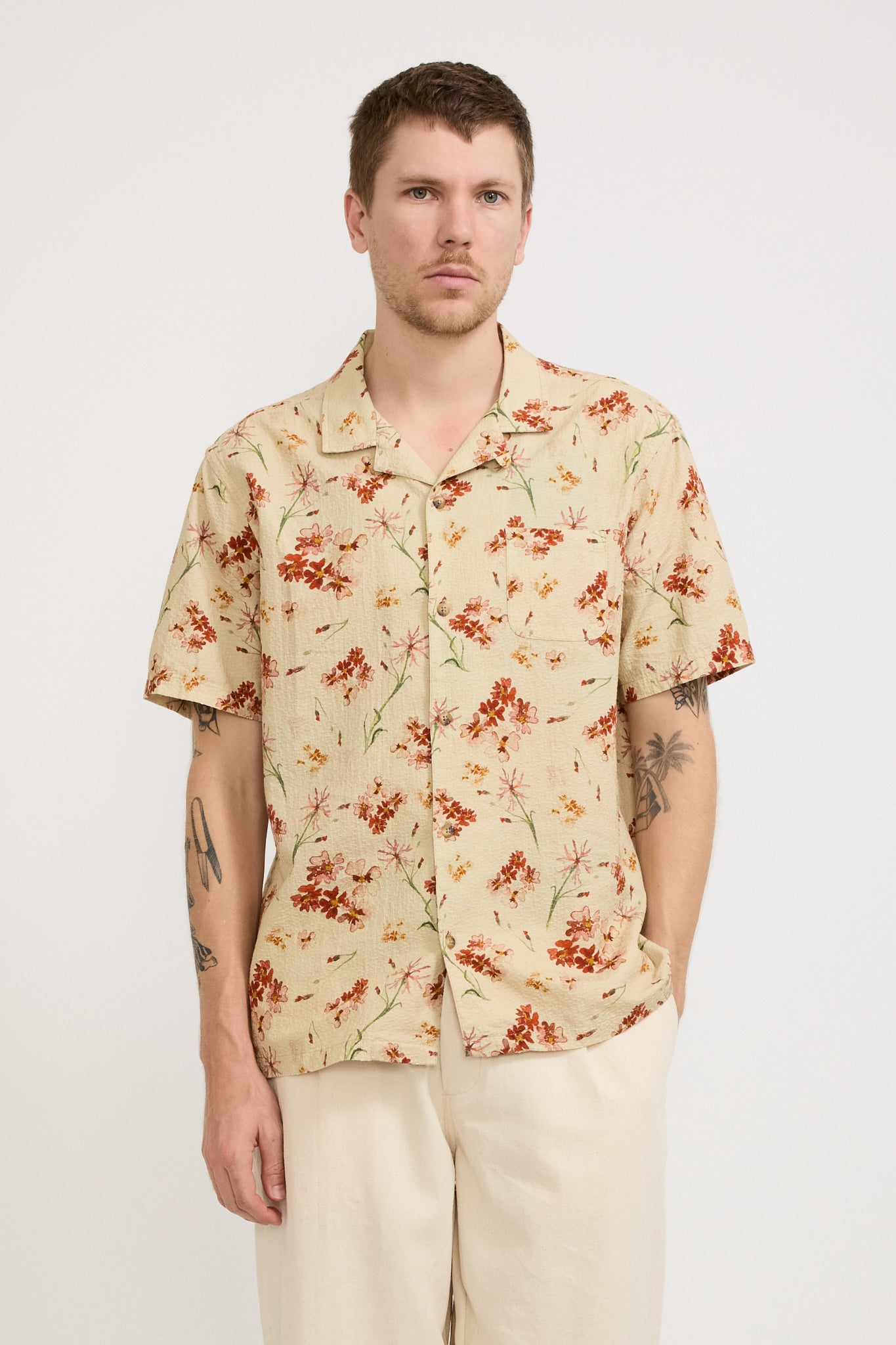 Crammond Shirt Ecru Floral Print